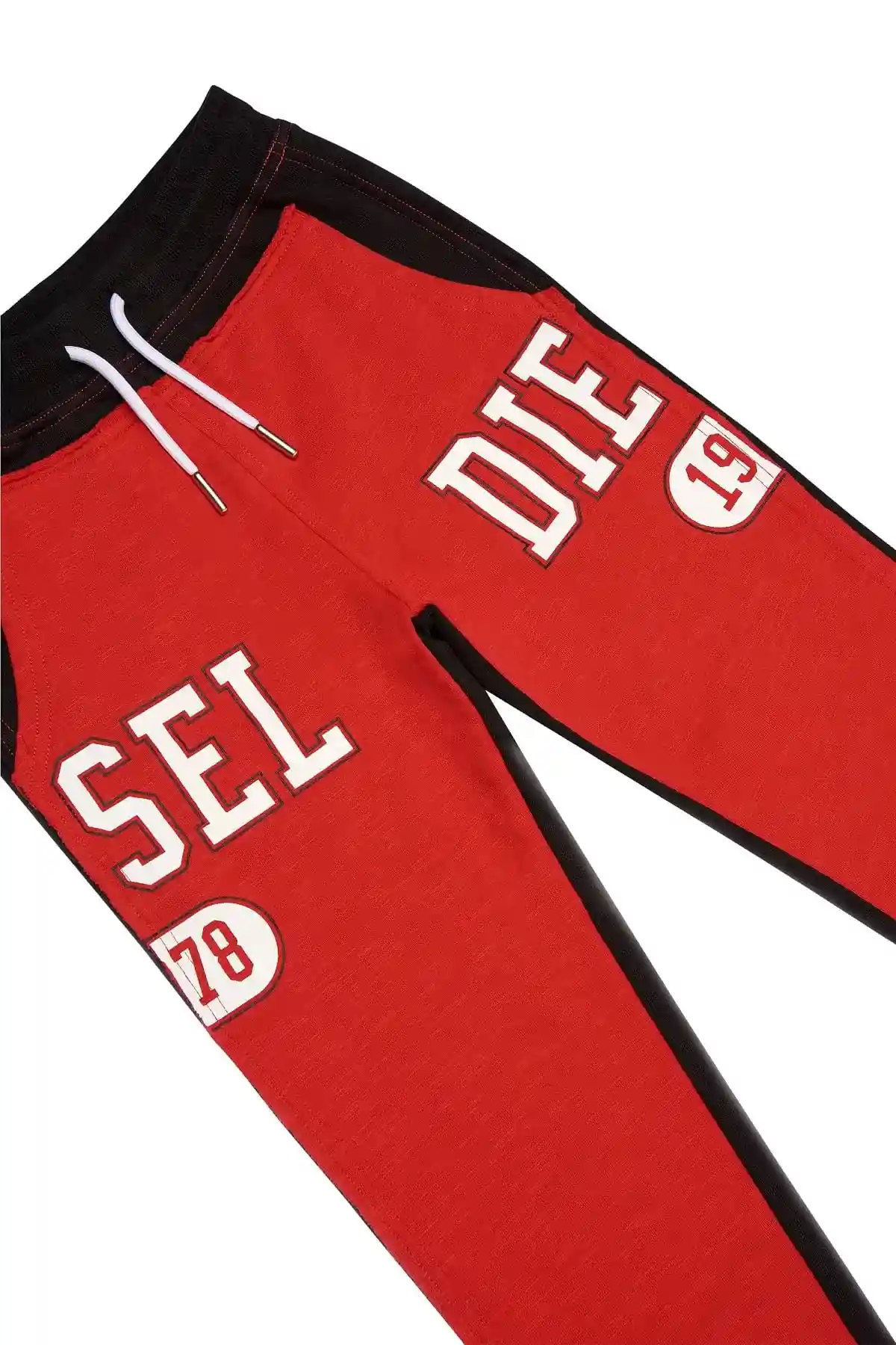 Red Track pants with contrast front