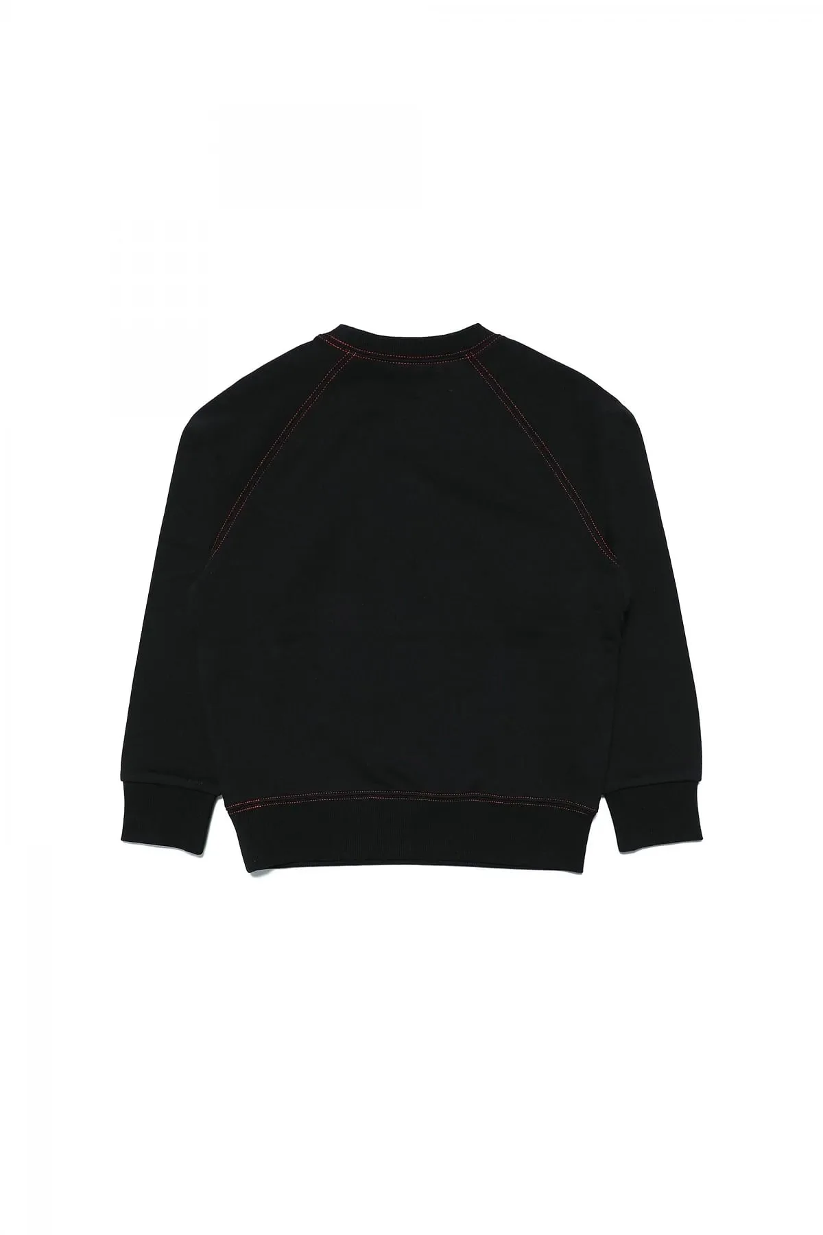 Red and Black Sweatshirt with raw-cut front panel