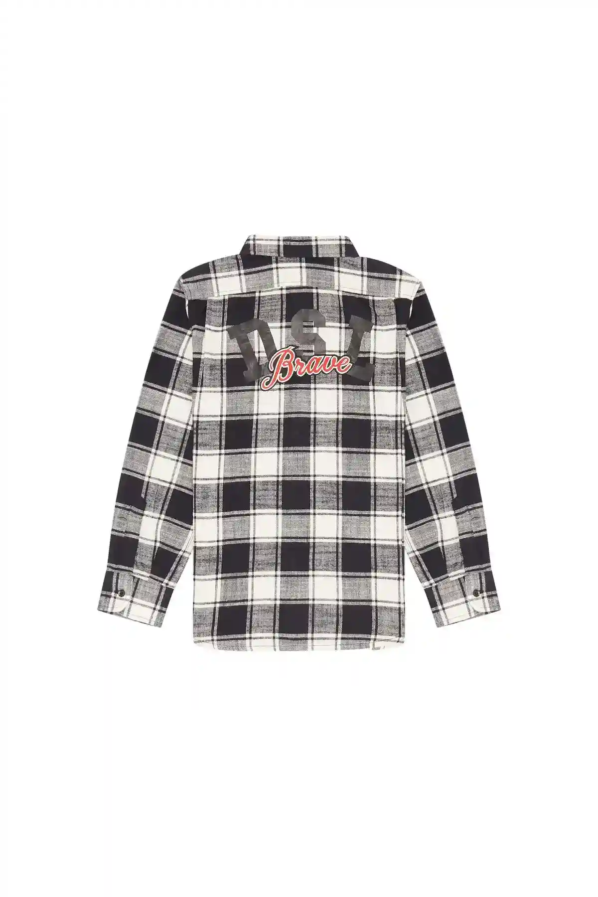 White and Black Checked shirt with logo patches
