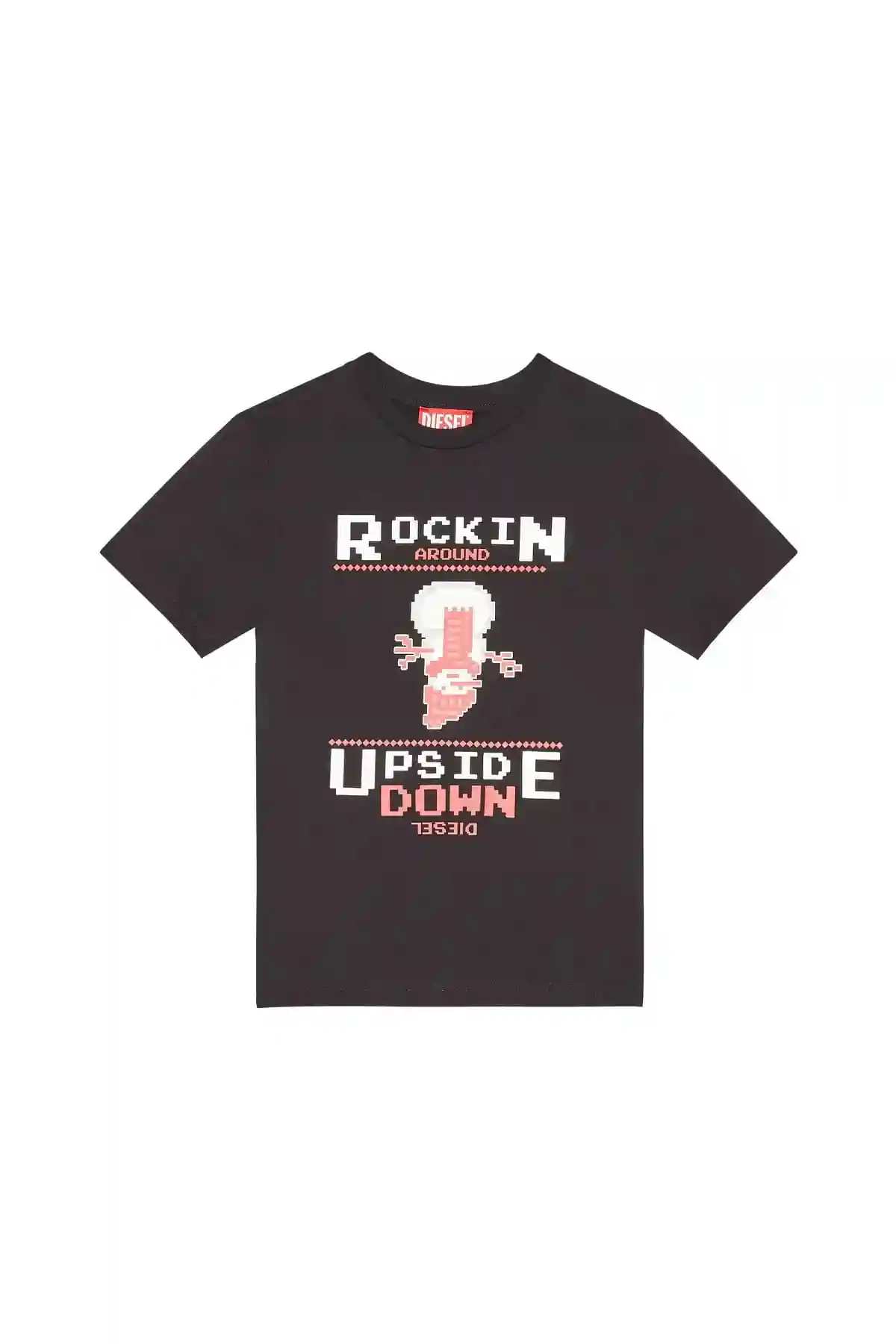 Black T-shirt with snowman print