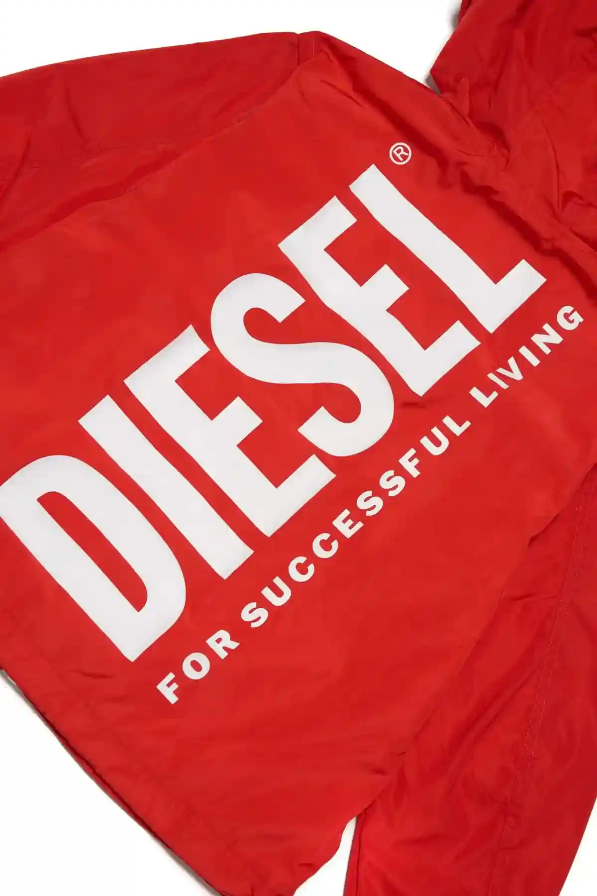 Red Windbreaker with mega logo Jacket