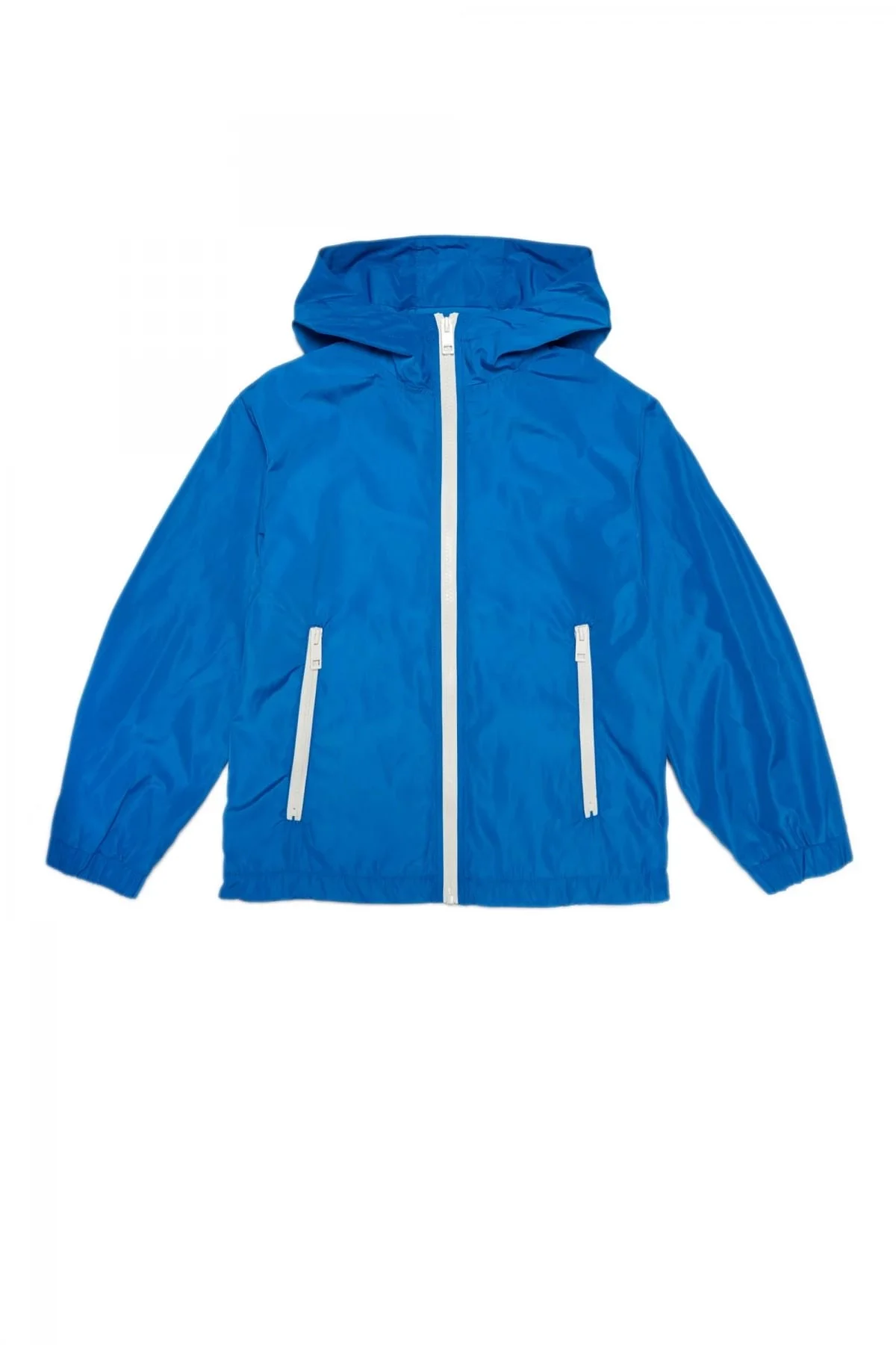 Blue Windbreaker with mega logo Jacket