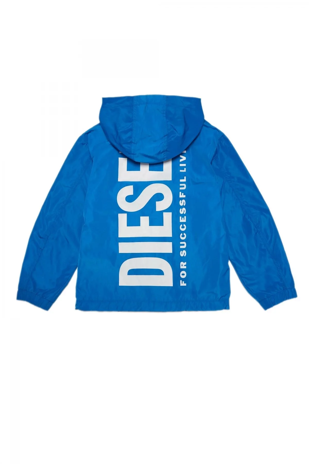 Blue Windbreaker with mega logo Jacket