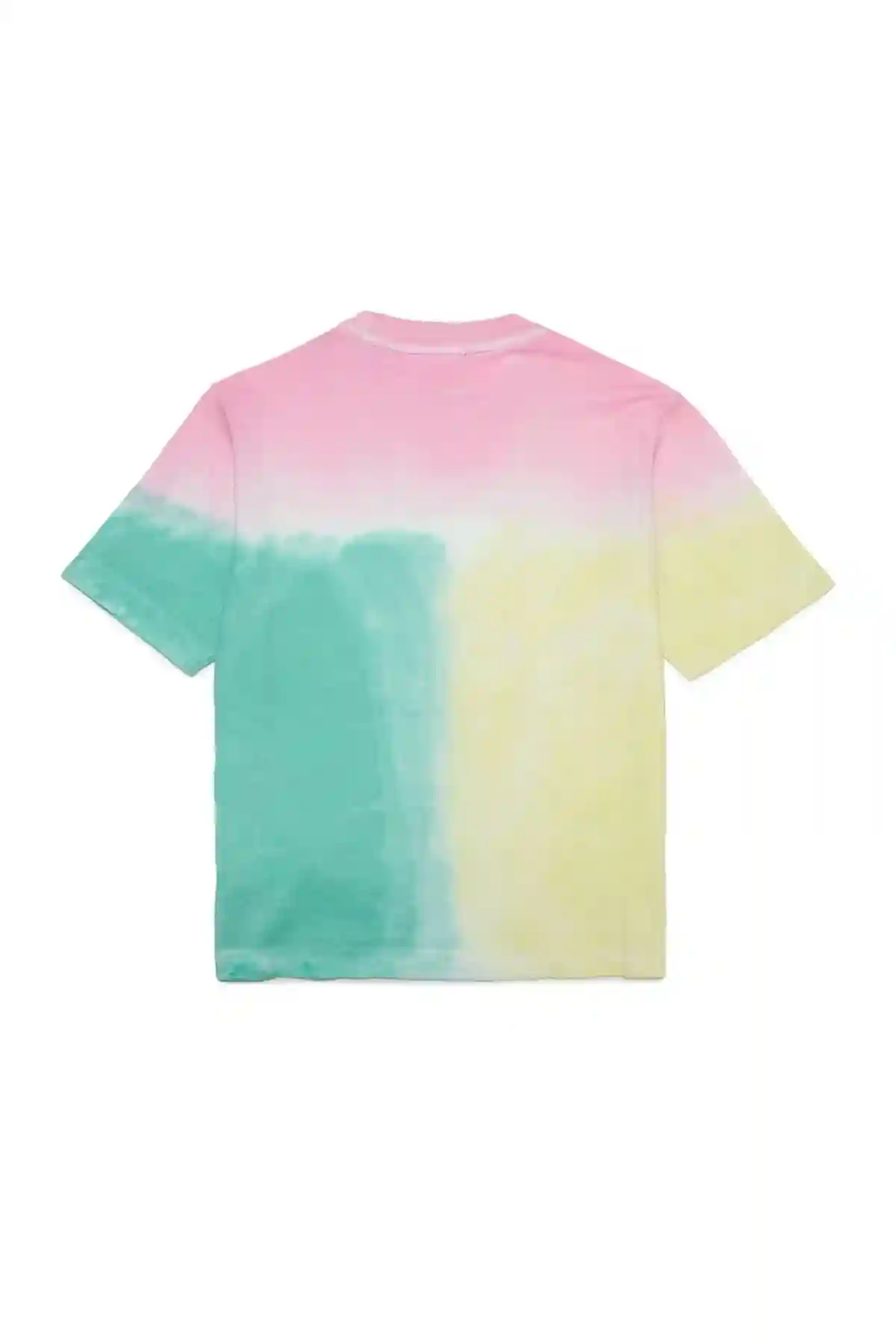 Pink and Green T-shirt with tie-dye colour blocks