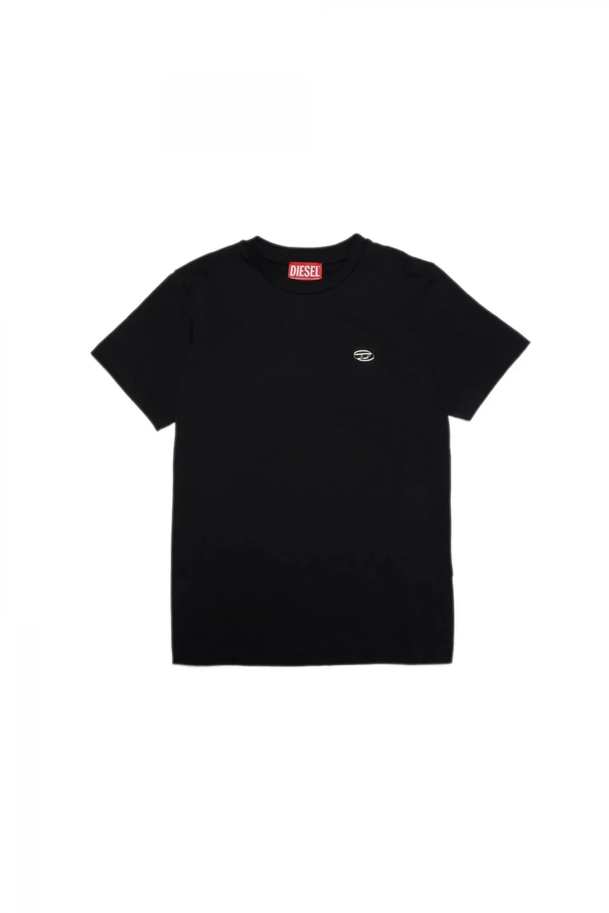 Black T-shirt with logo plaque