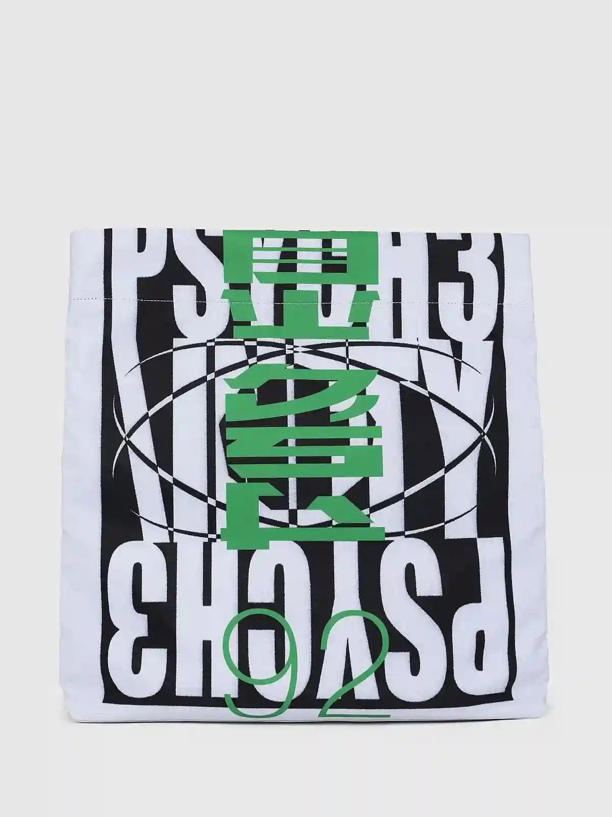 Black Lightweight shopper with print