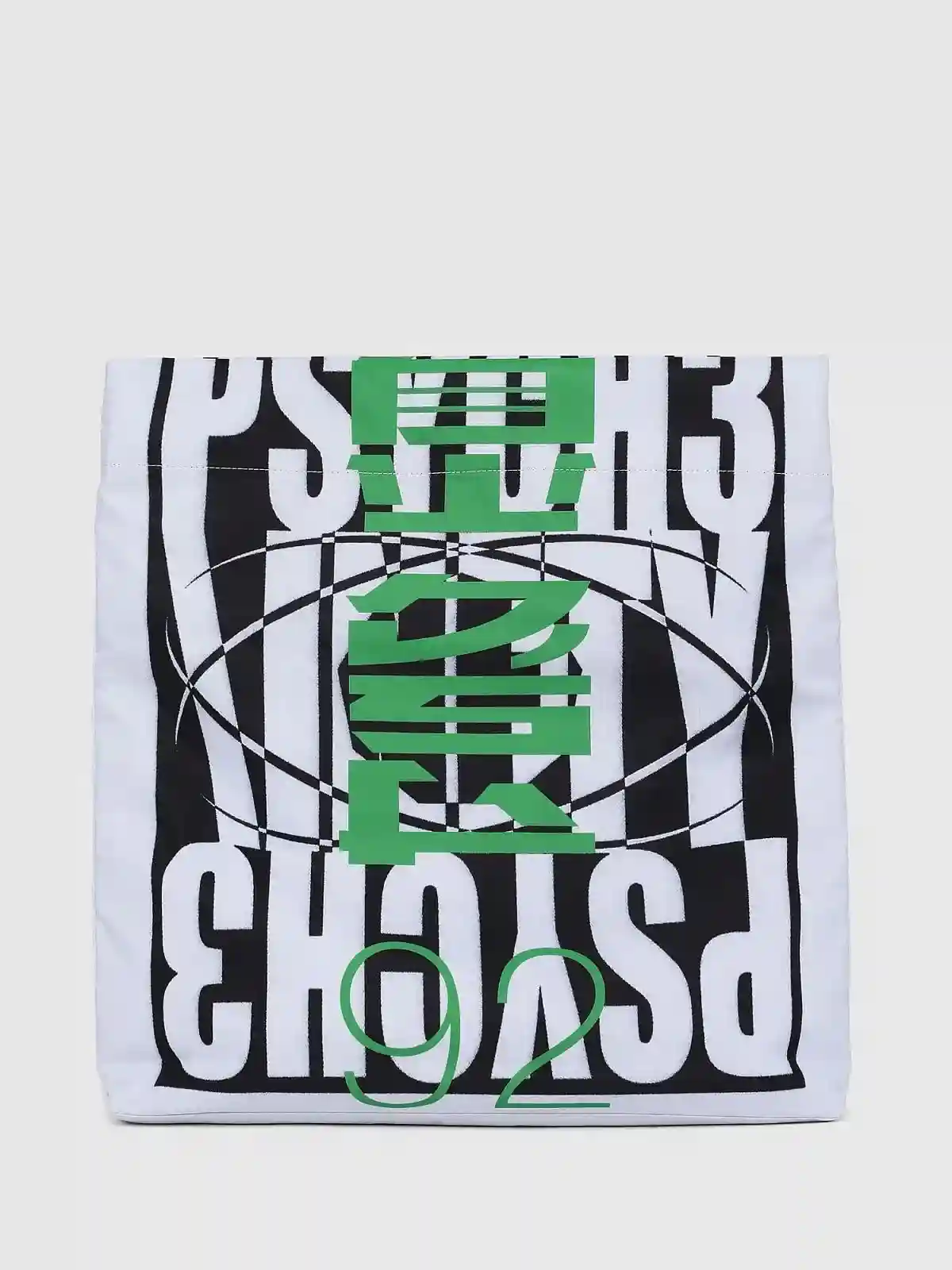Black Lightweight shopper with print