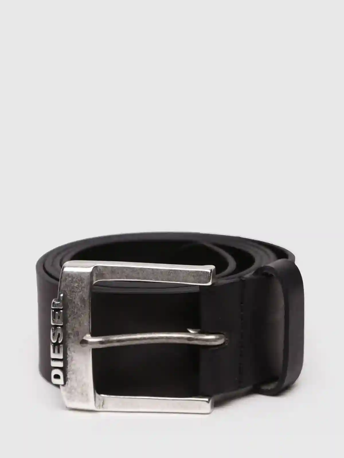 Black Supple leather belt with square buckle