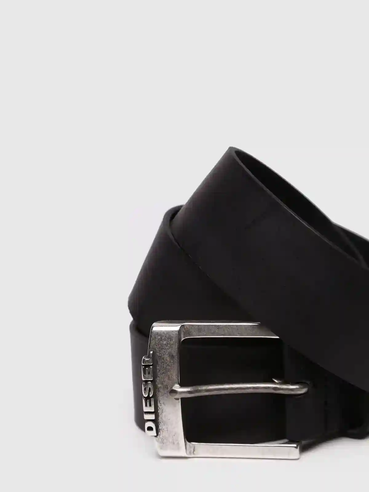 Black Supple leather belt with square buckle