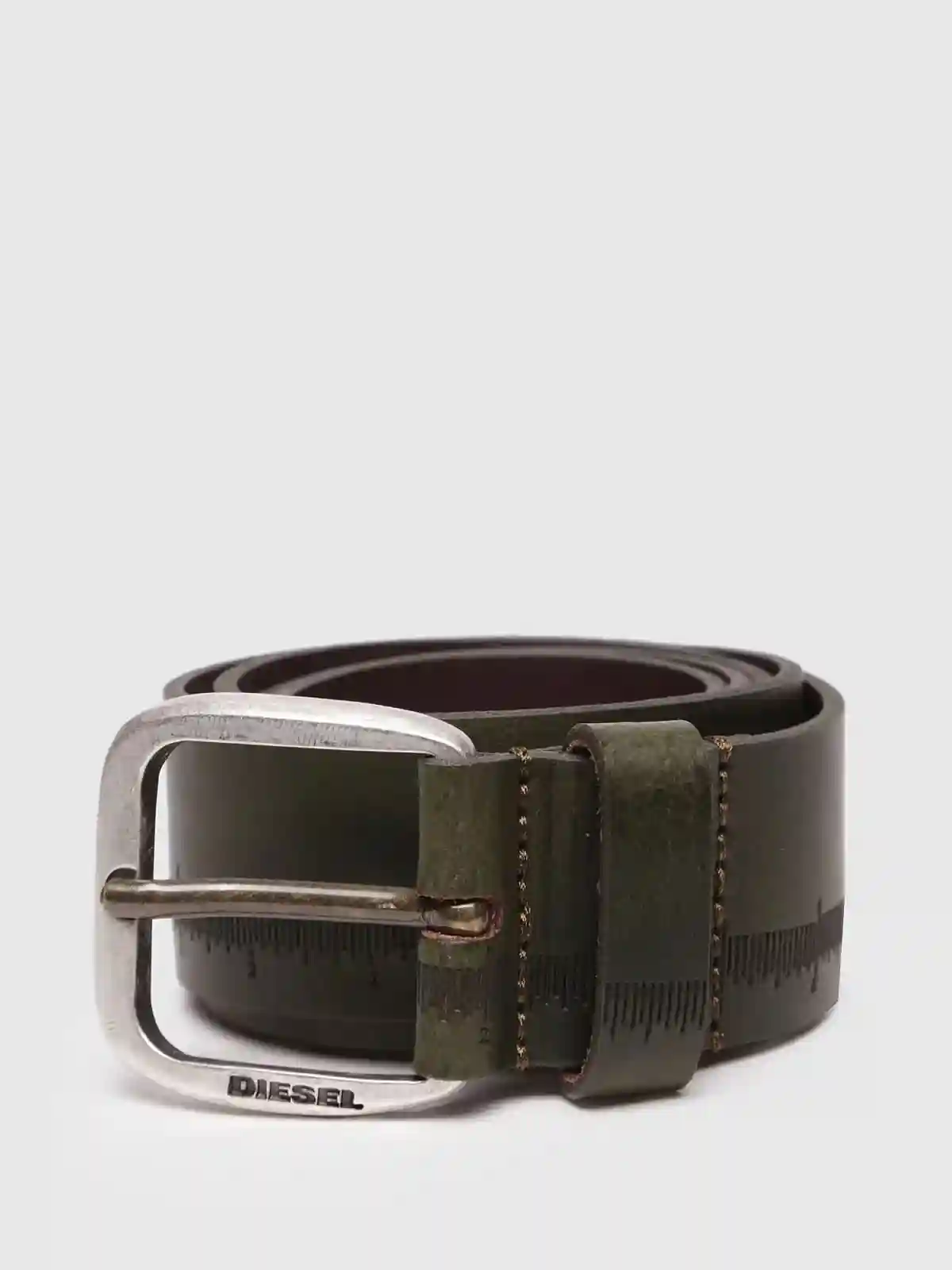 Brown Leather belt with ruler motif