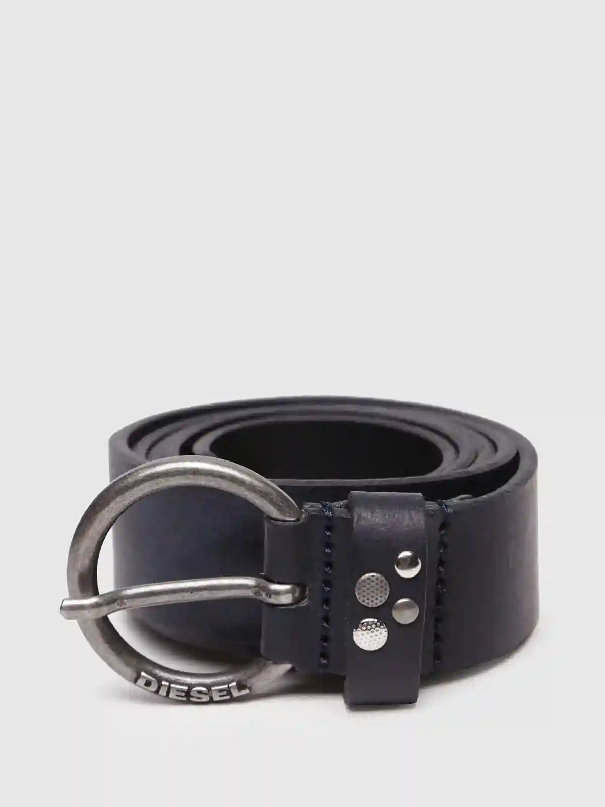 Blue Leather belt with a cluster of metal studs