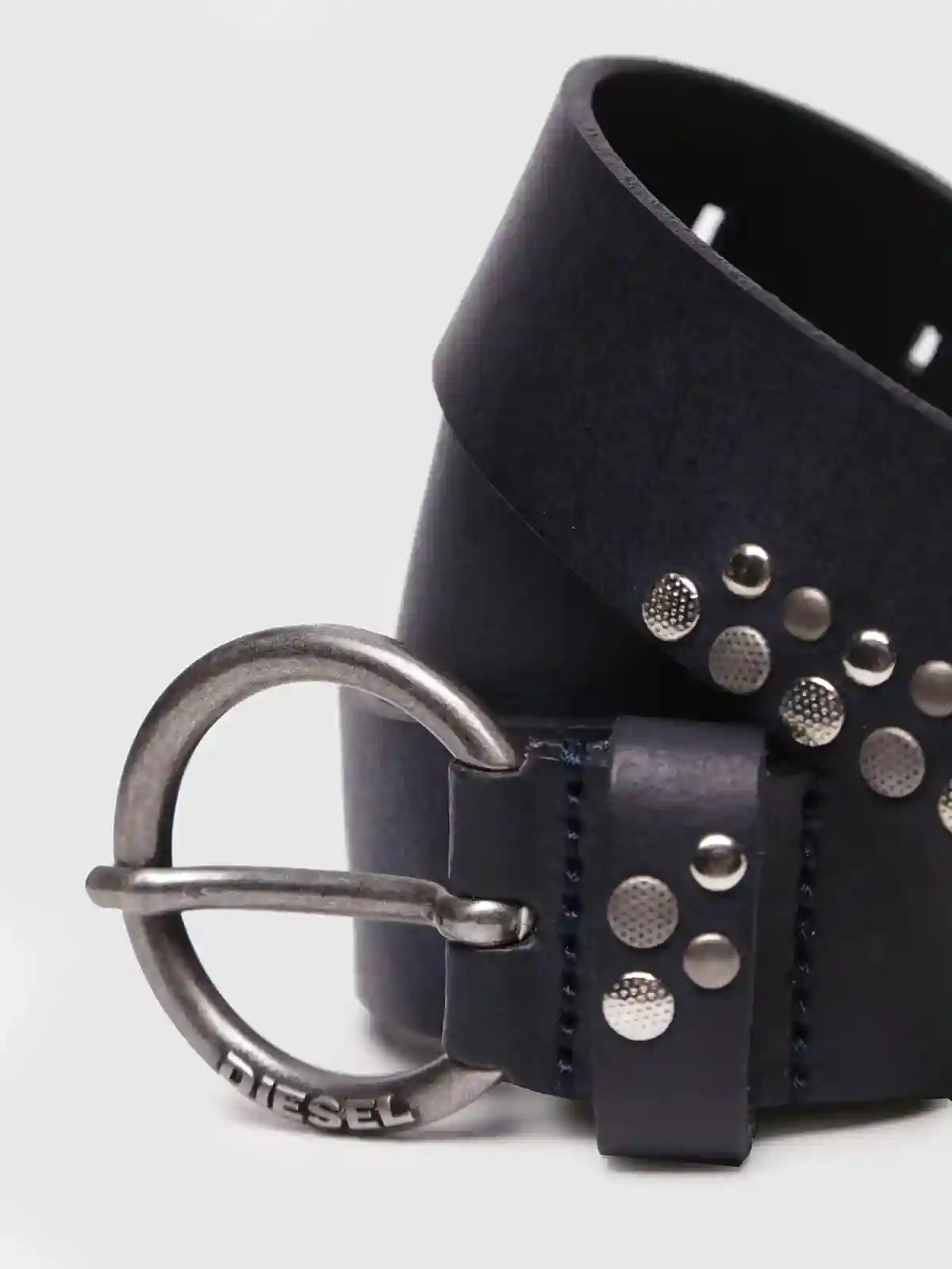 Blue Leather belt with a cluster of metal studs