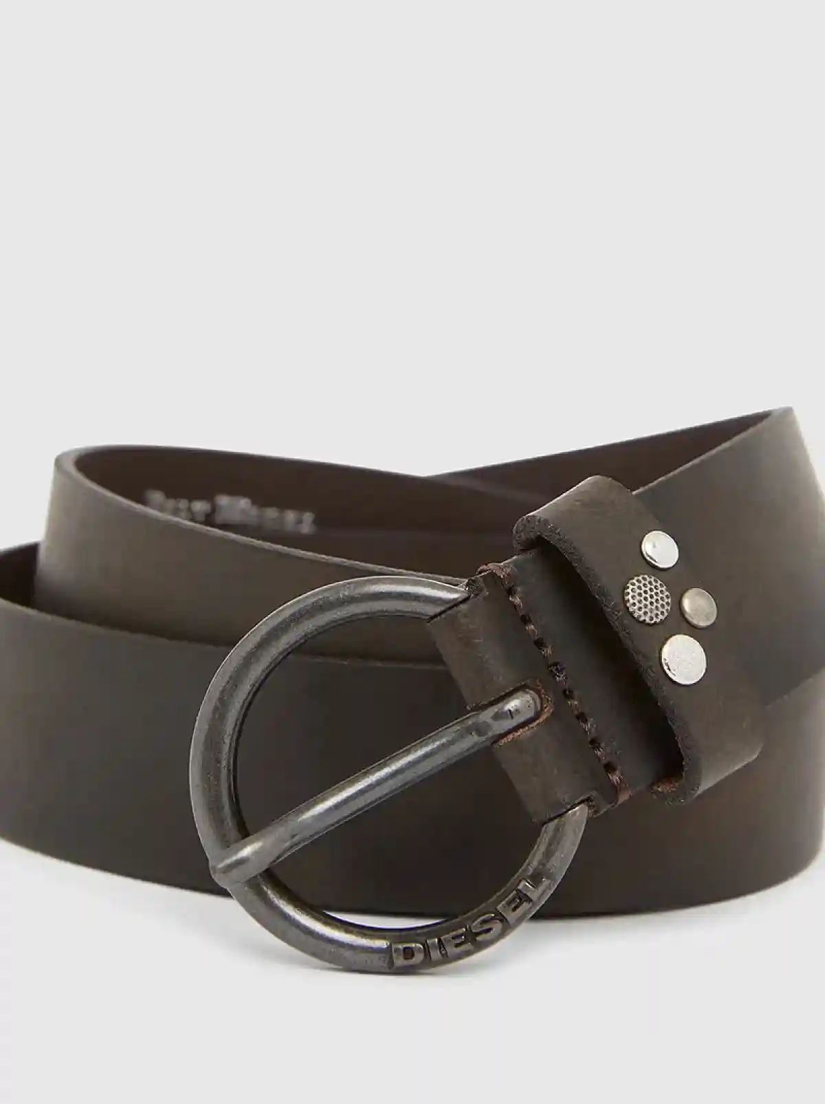 Brown Leather belt with a cluster of metal studs