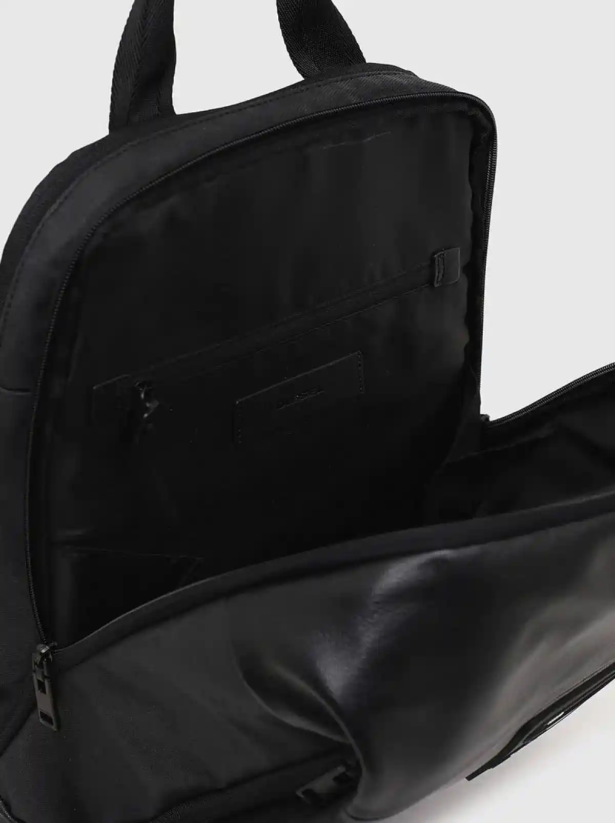 Black Leather backpack with hidden pockets