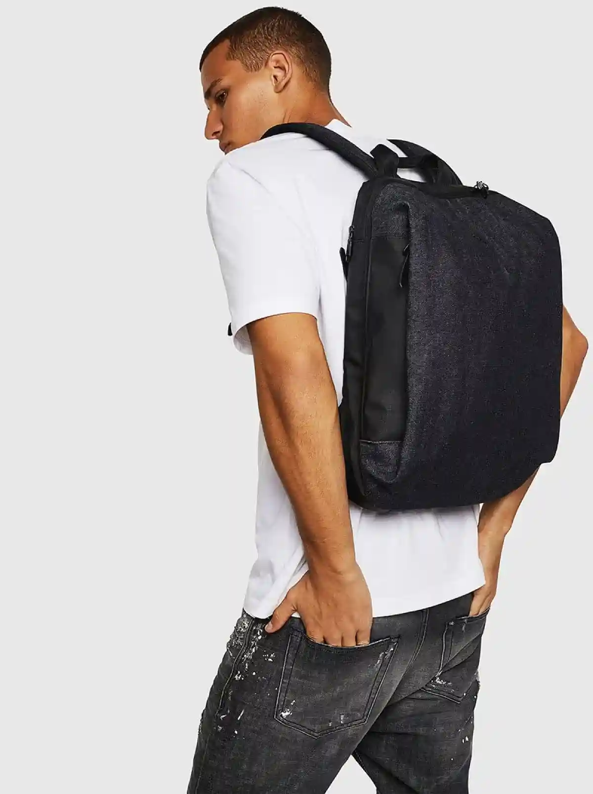 Blue Denim backpack with hidden pockets