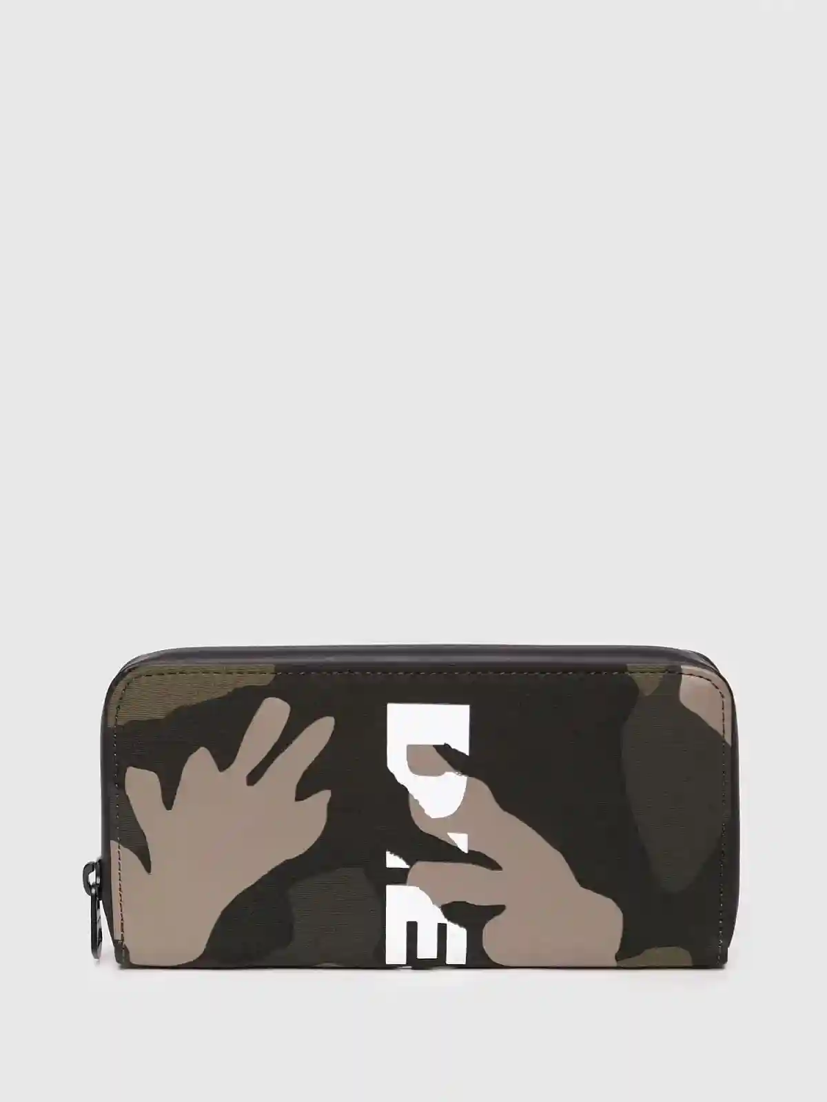 Green Zip-around neoprene wallet with logo