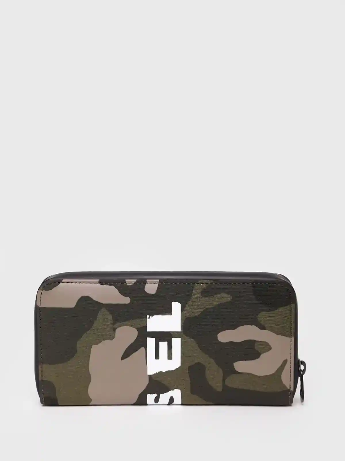 Green Zip-around neoprene wallet with logo