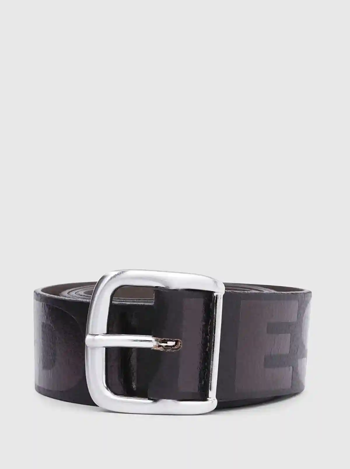 Black Logo-print leather belt