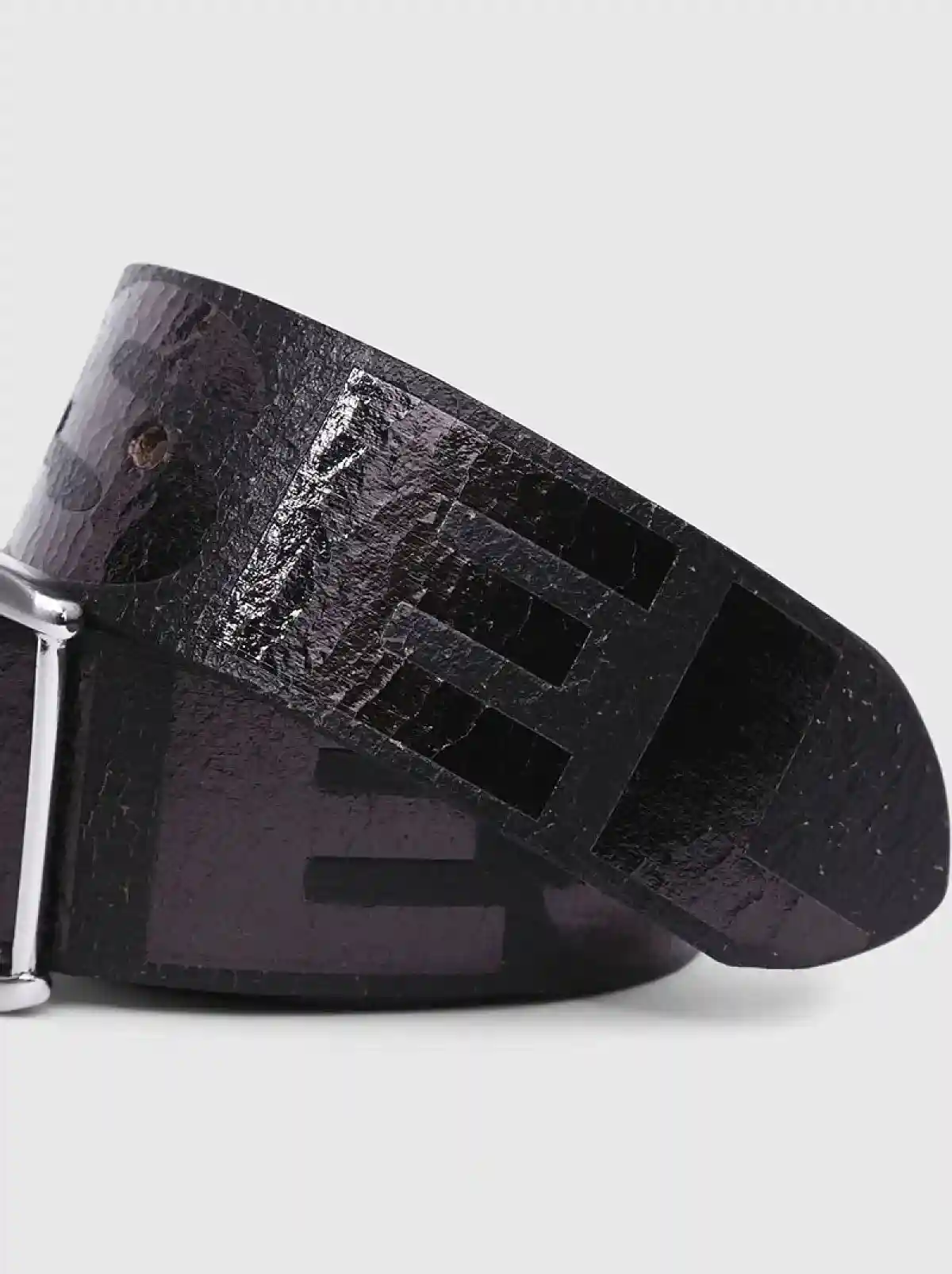 Black Logo-print leather belt