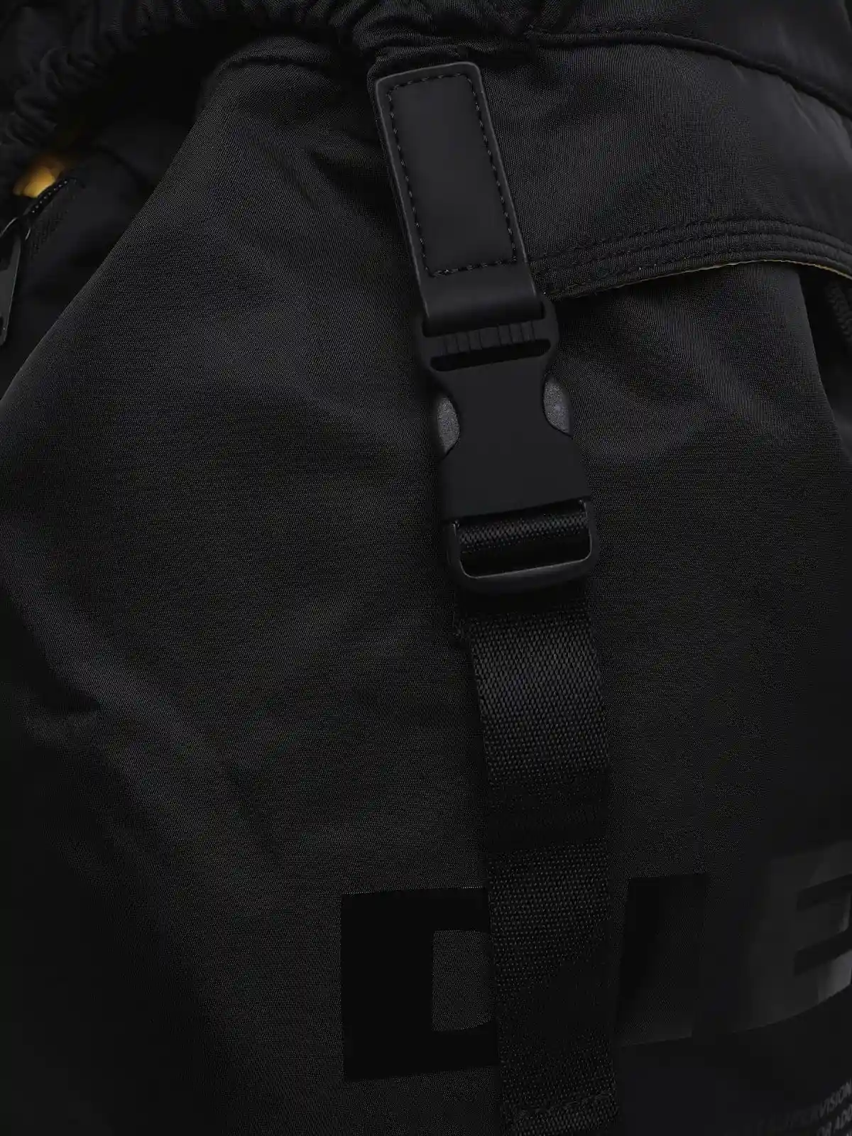 Black Backpack in monochrome poly
