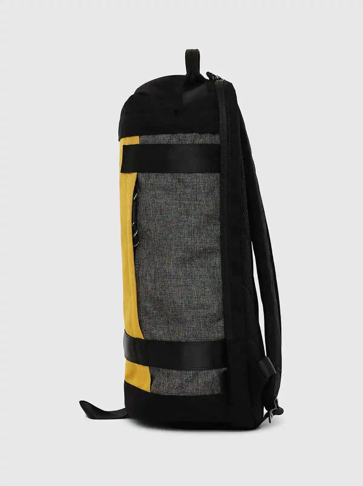 Yellow Cylindrical backpack with print
