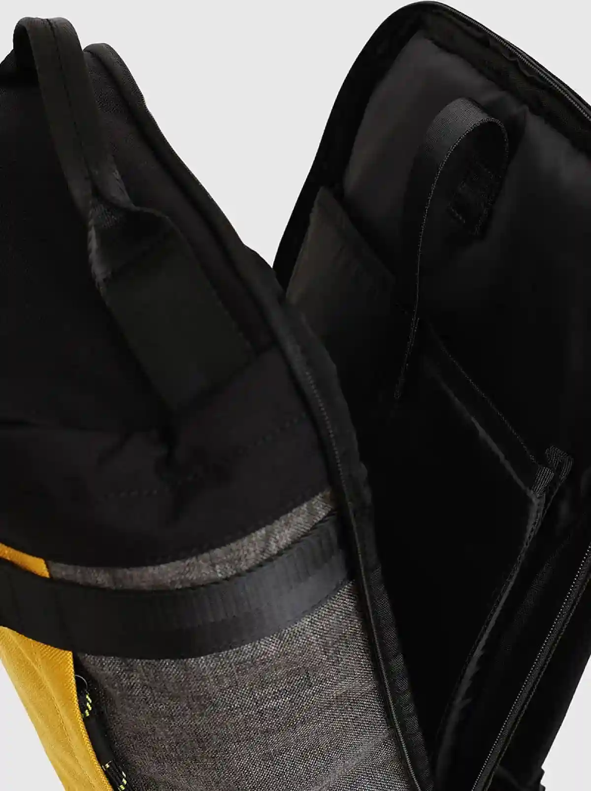 Yellow Cylindrical backpack with print