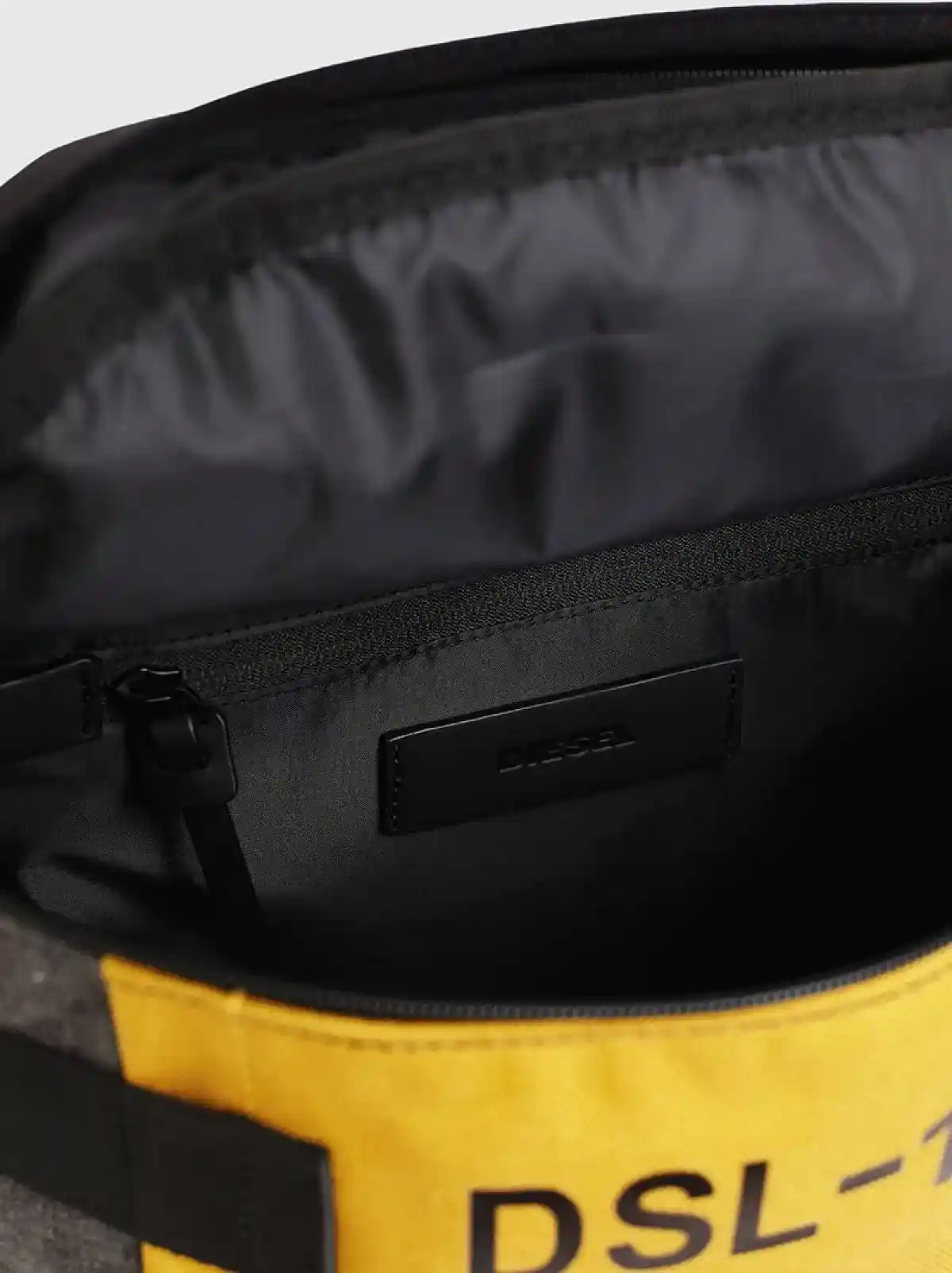 Yellow Cylindrical backpack with print