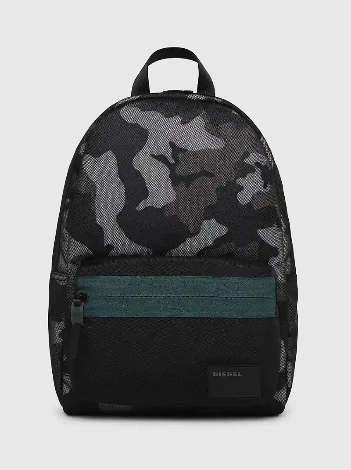Blue Backpack in camo-print mesh