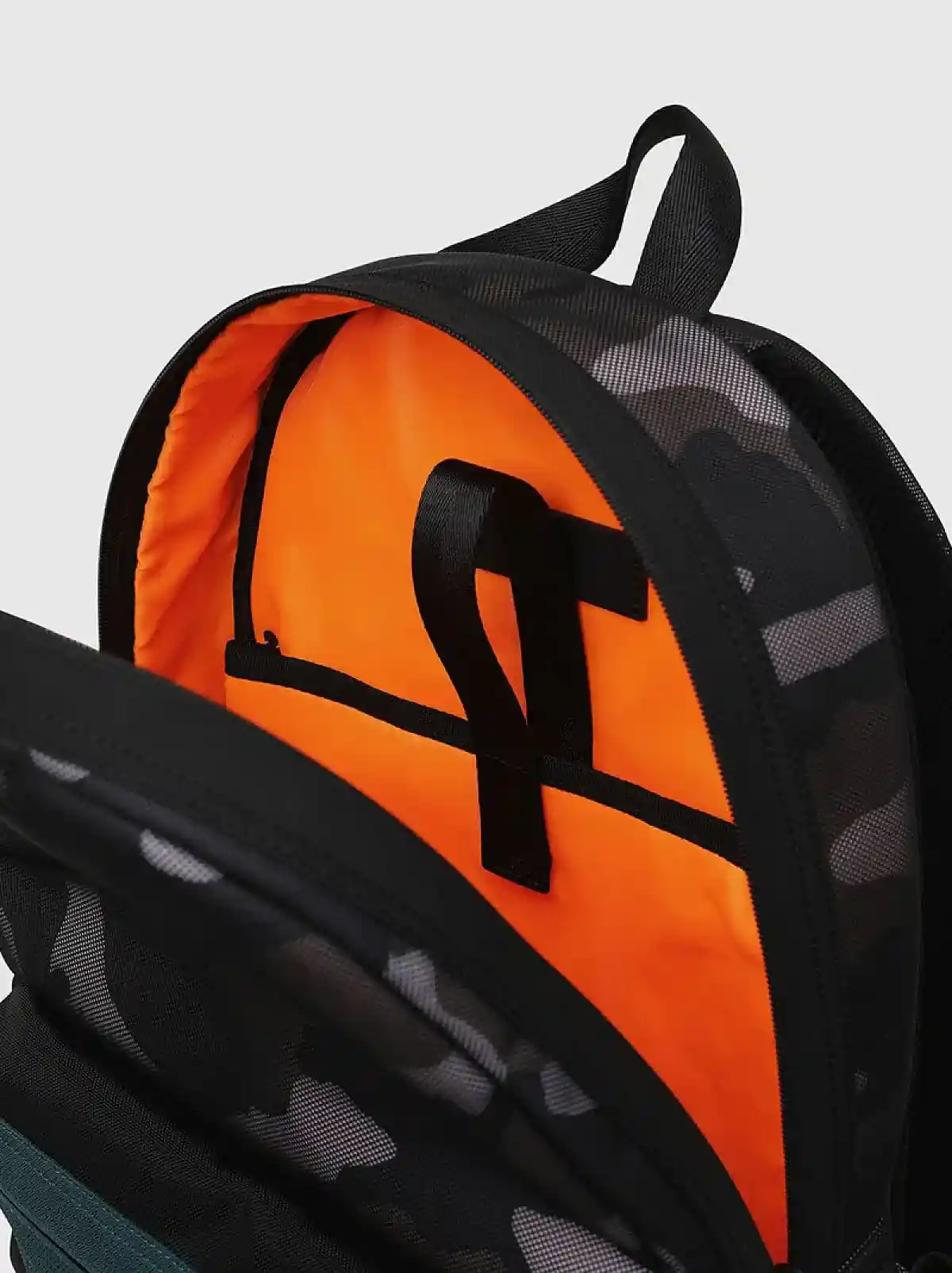 Blue Backpack in camo-print mesh