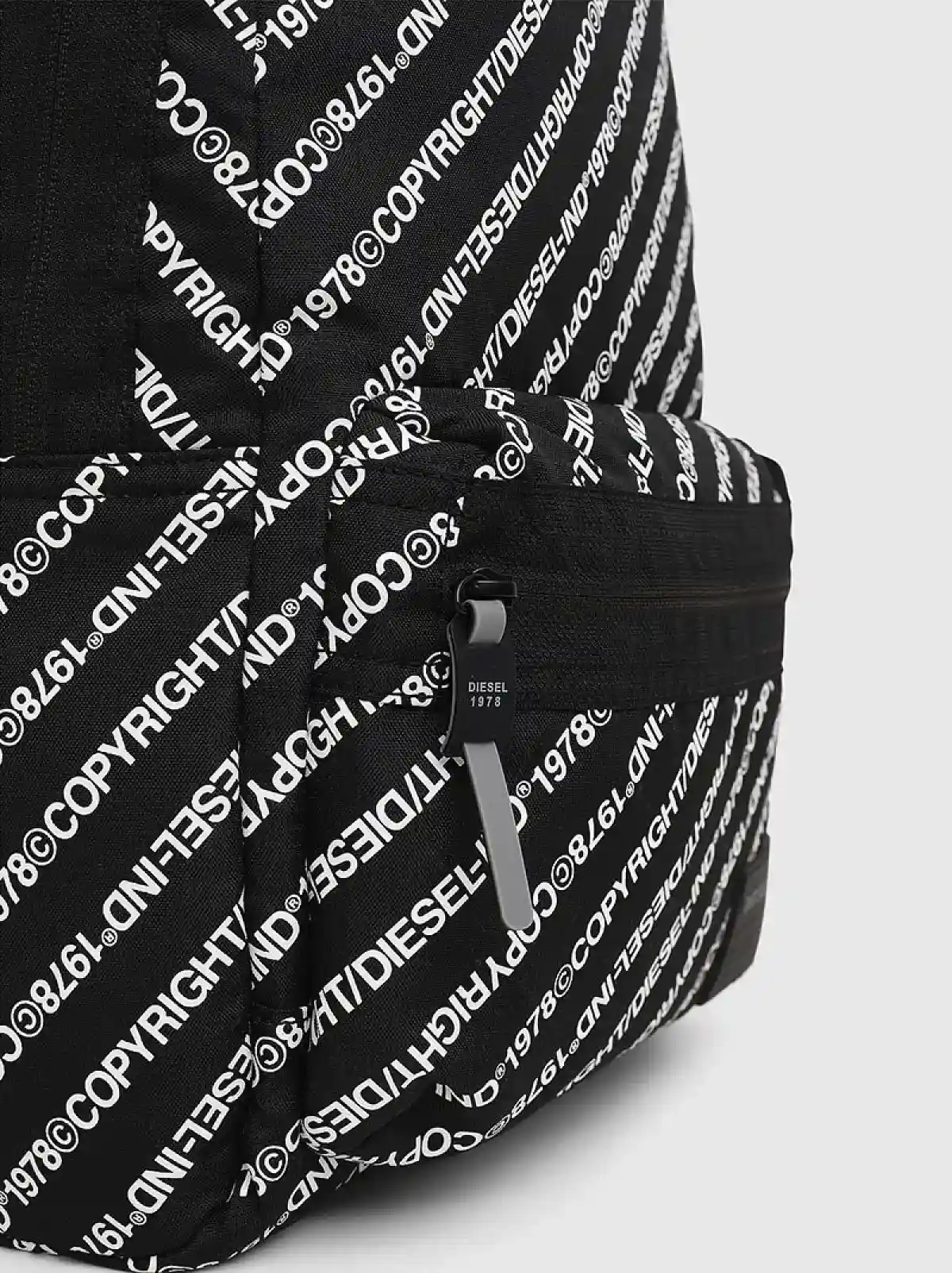 Black Backpack with all-over Copyright logo