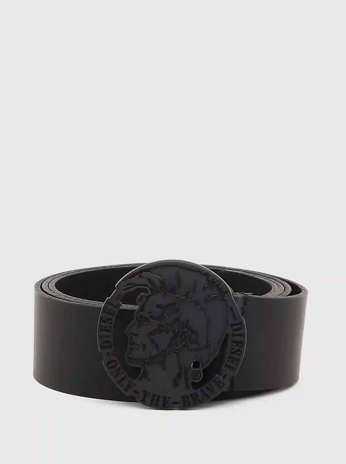 Black Leather belt with Mohawk buckle