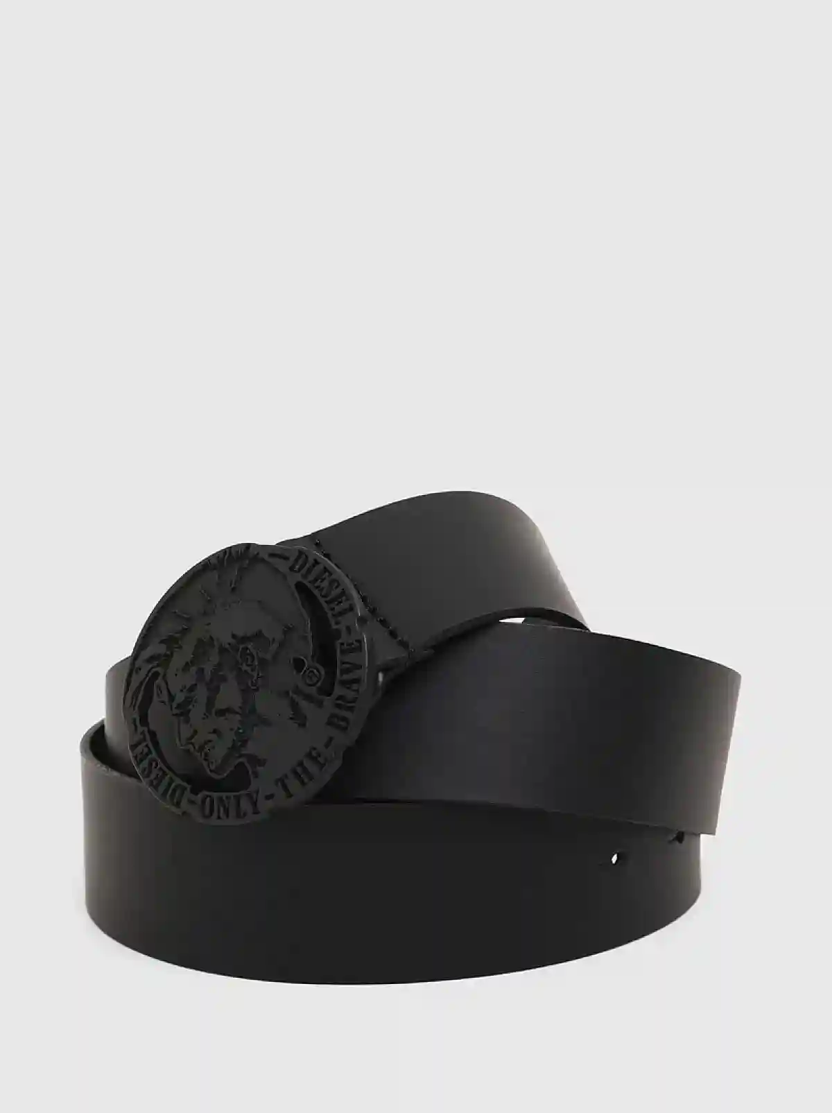 Black Leather belt with Mohawk buckle