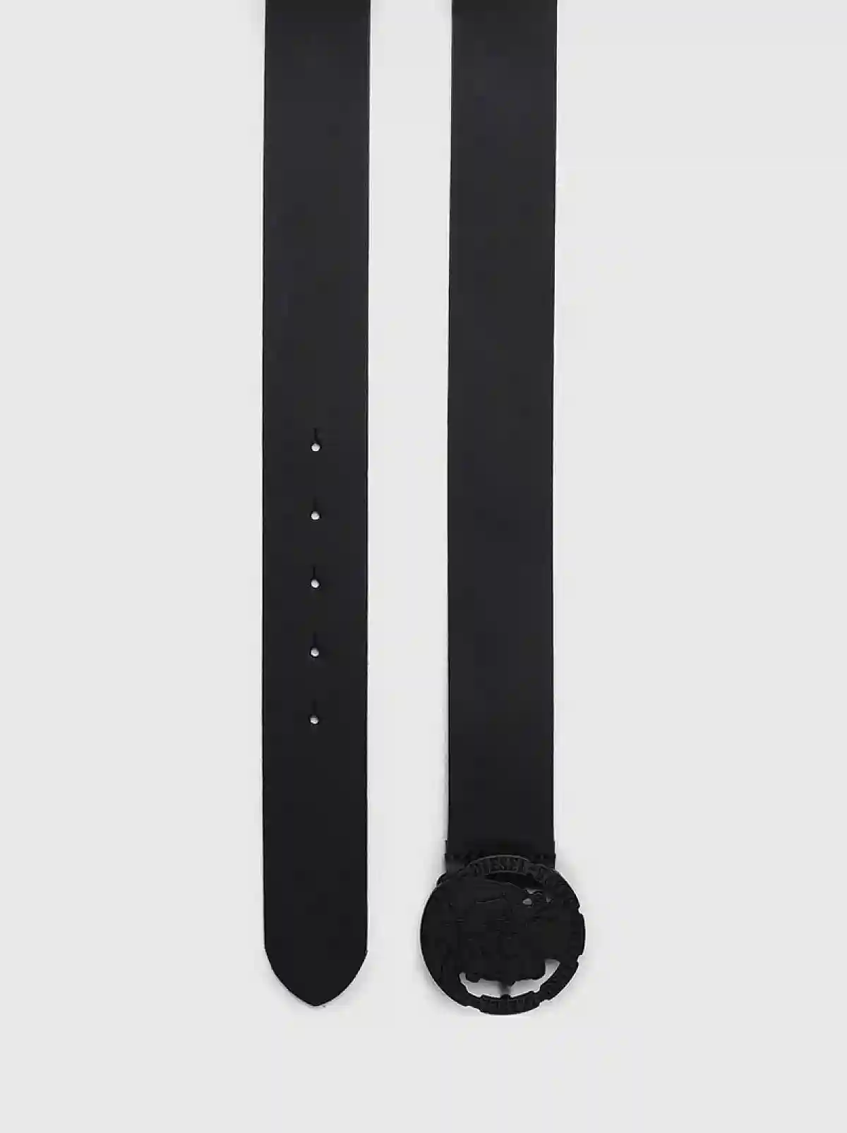 Black Leather belt with Mohawk buckle