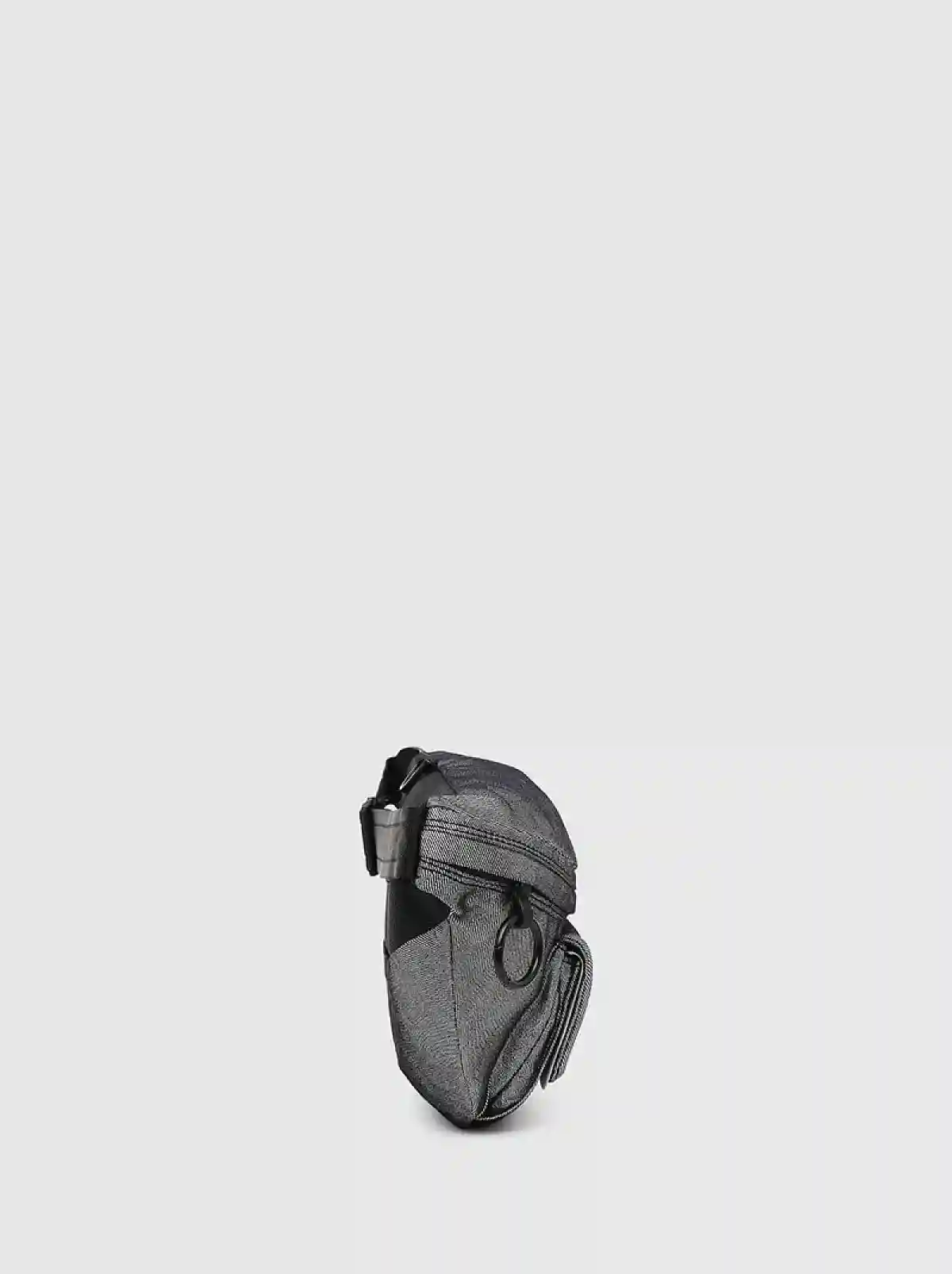 Grey Triple-function belt bag in Lurex denim
