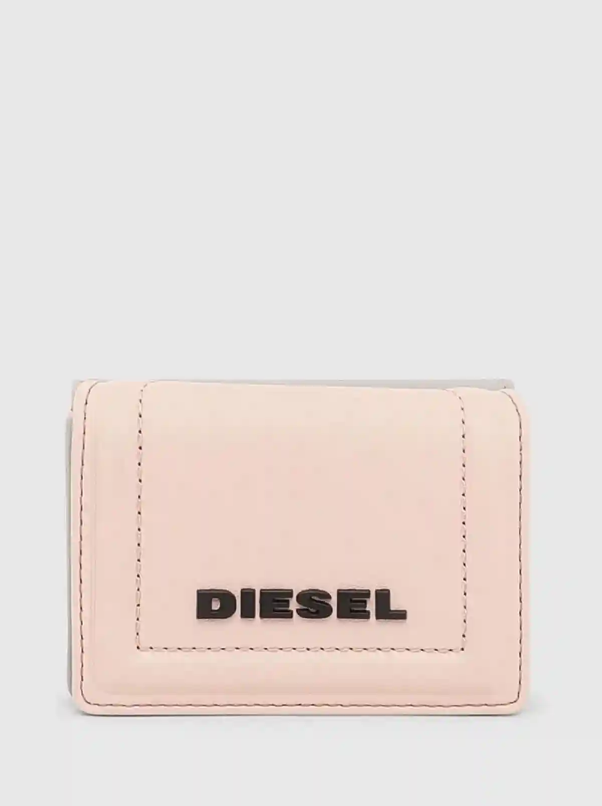 Pink Tri-fold wallet in two-tone leather