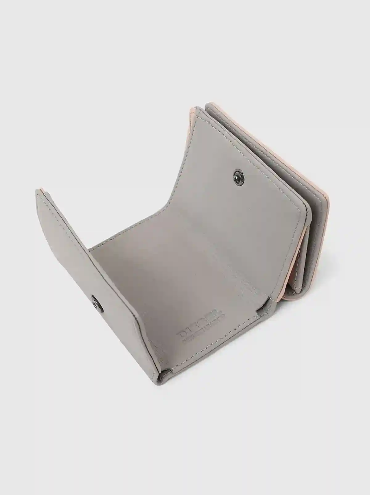 Pink Tri-fold wallet in two-tone leather