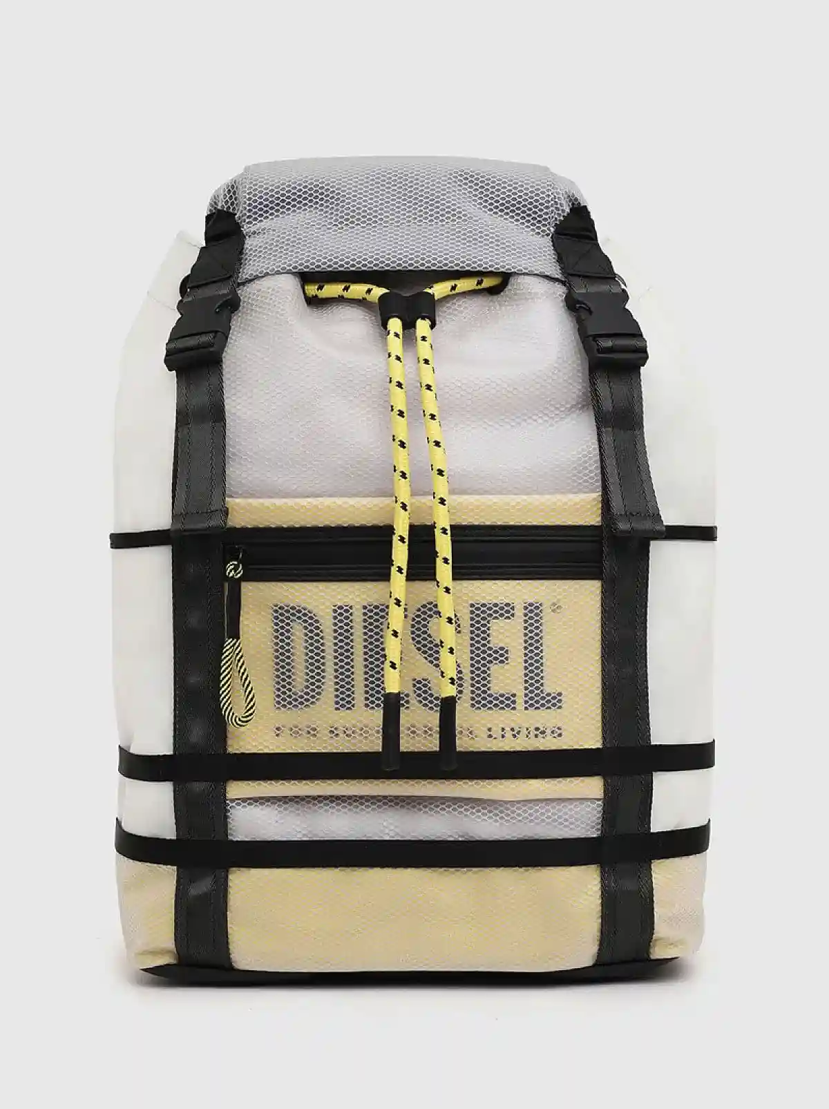 White Backpack with transparent overlays