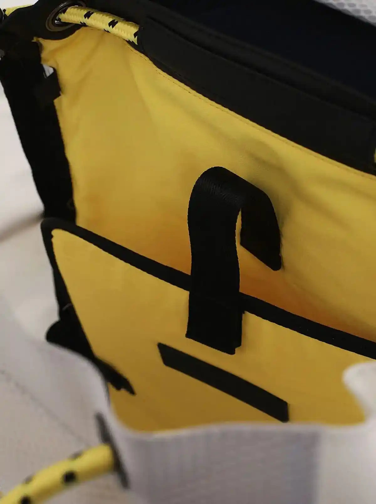 White Backpack with transparent overlays