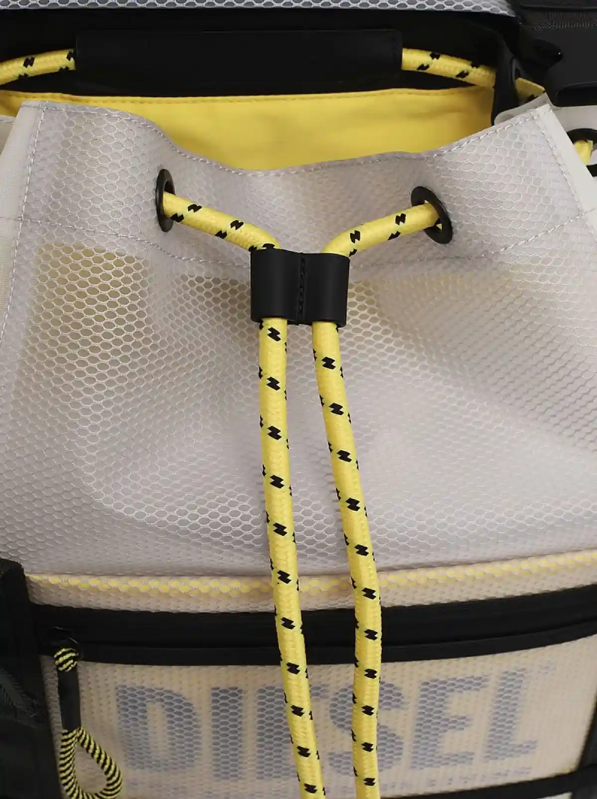 White Backpack with transparent overlays