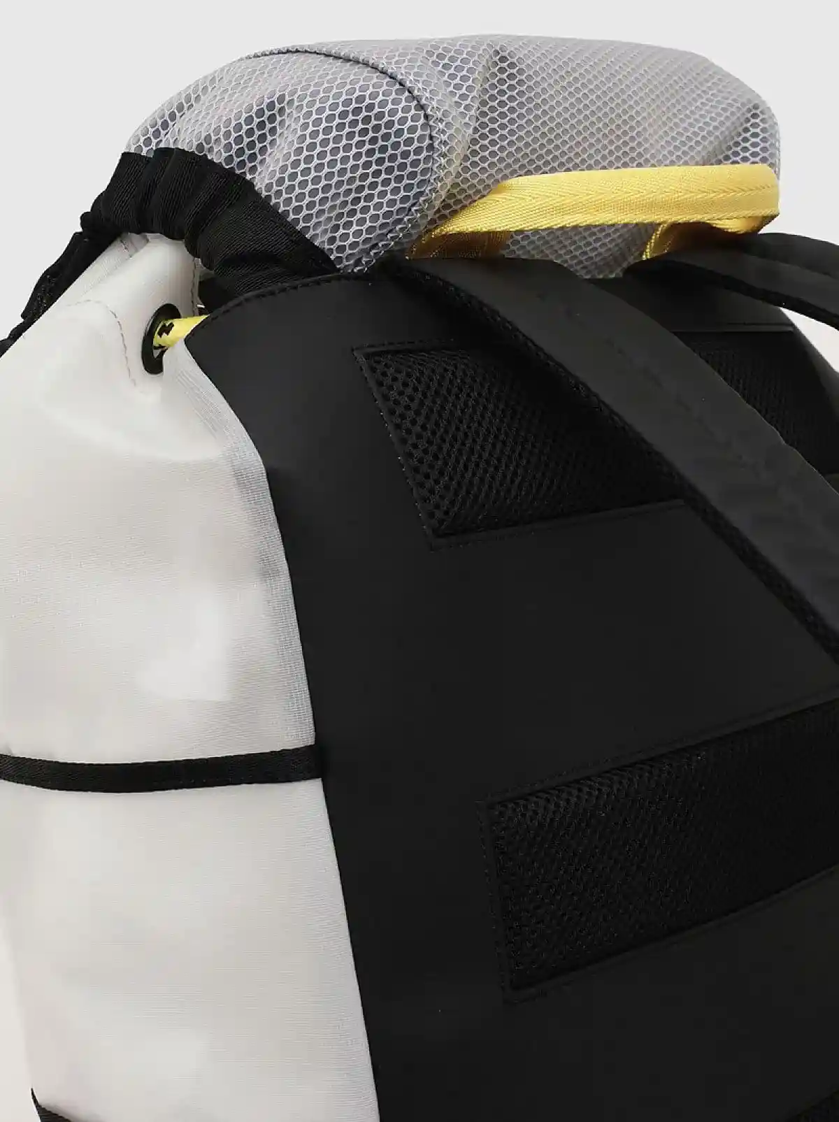 White Backpack with transparent overlays