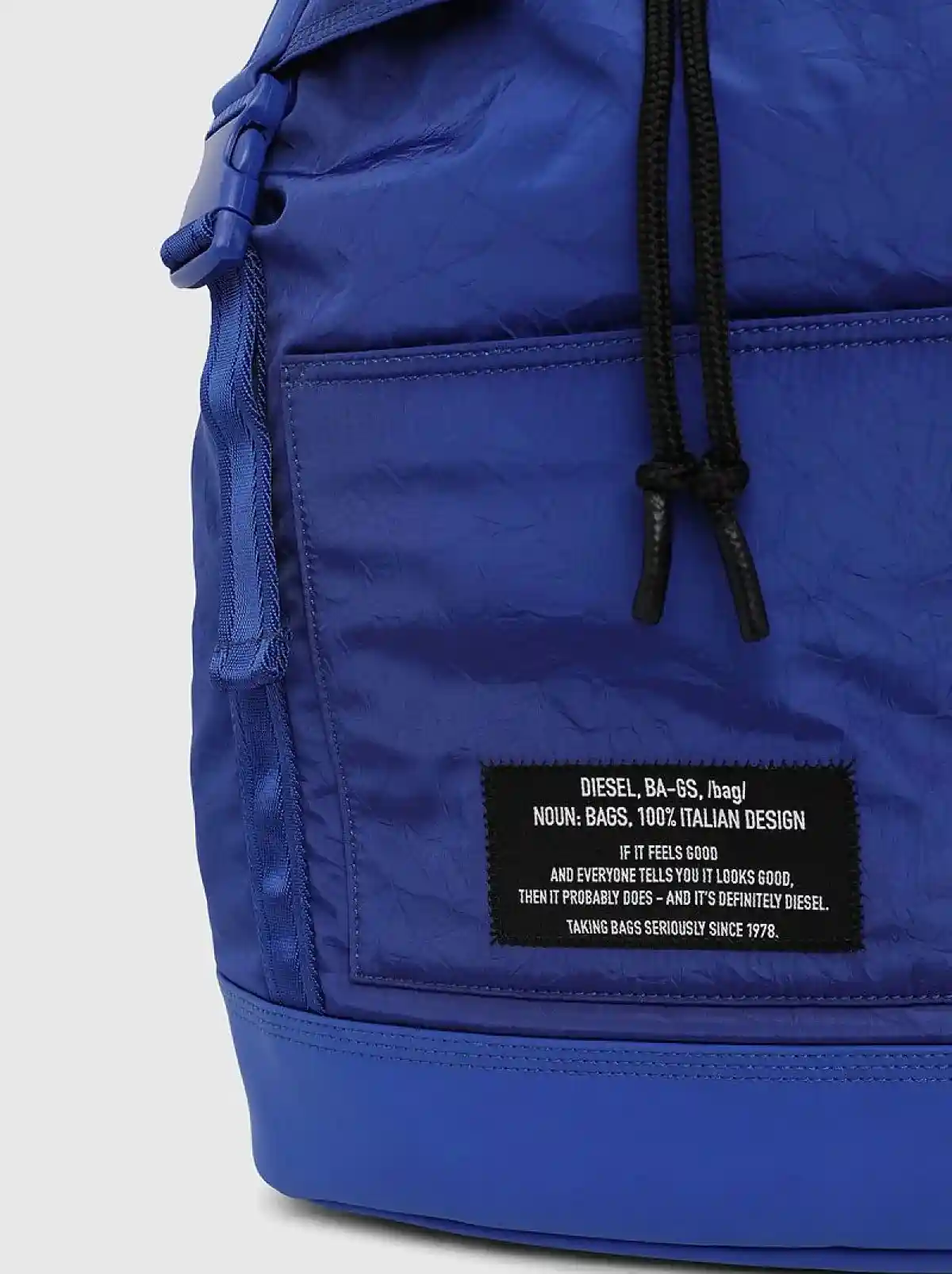 Blue Nylon backpack with patch