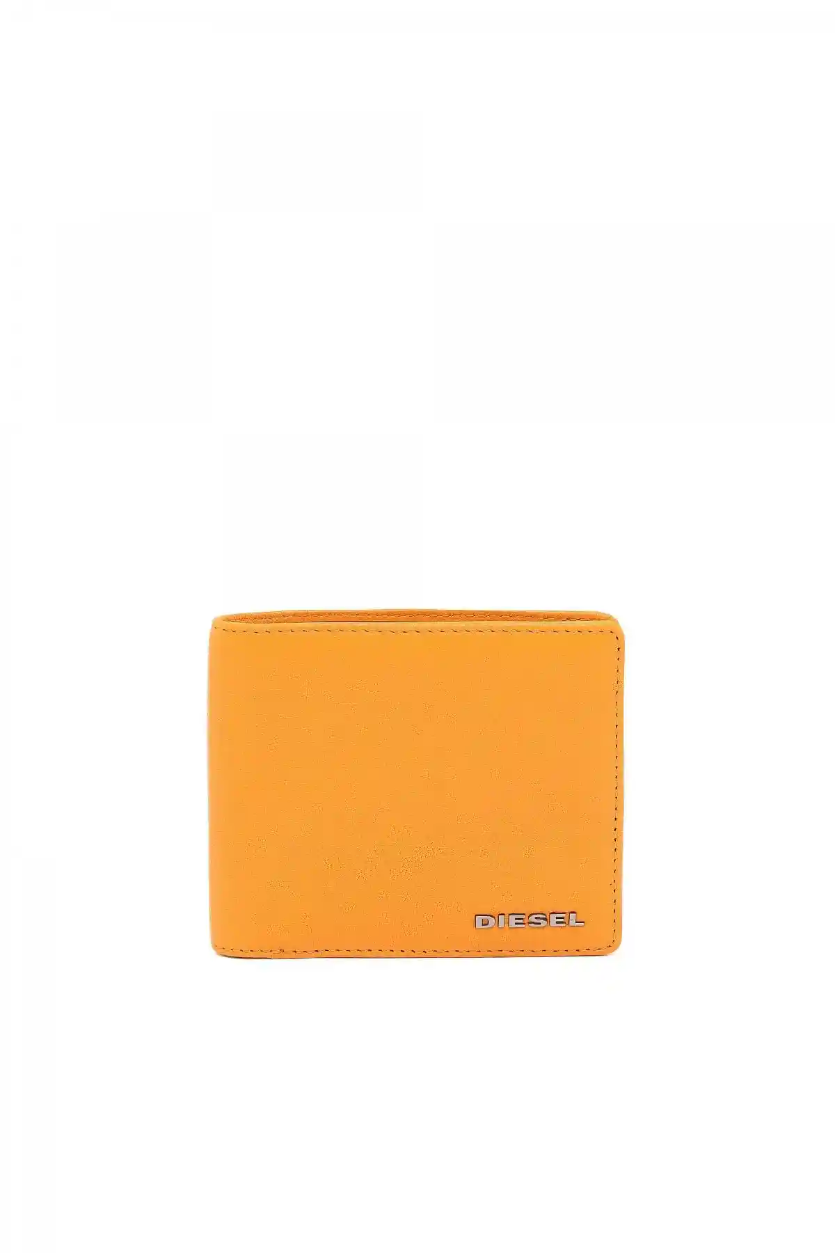 Orange Bi-fold wallet in leather