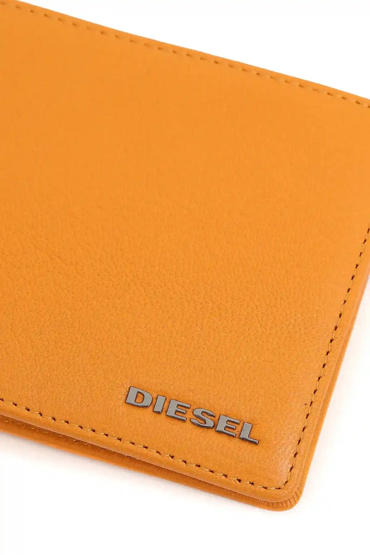Orange Bi-fold wallet in leather
