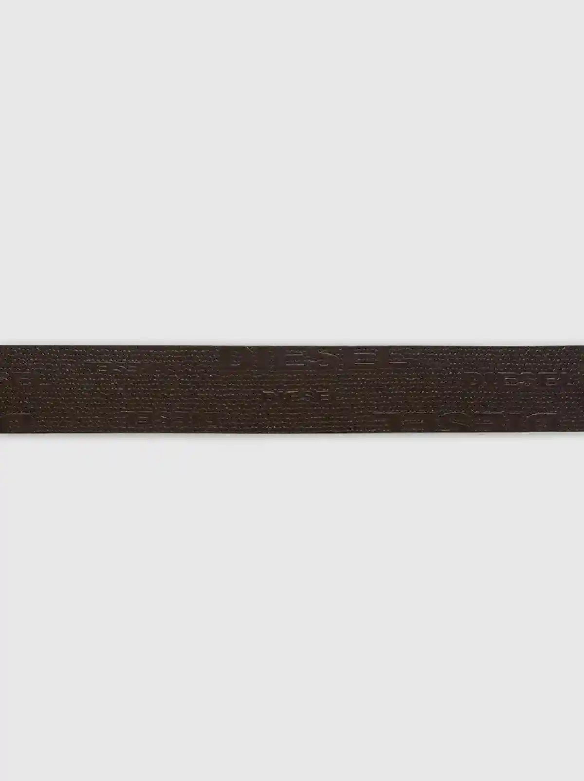 Brown Logo belt in lizard-effect leather