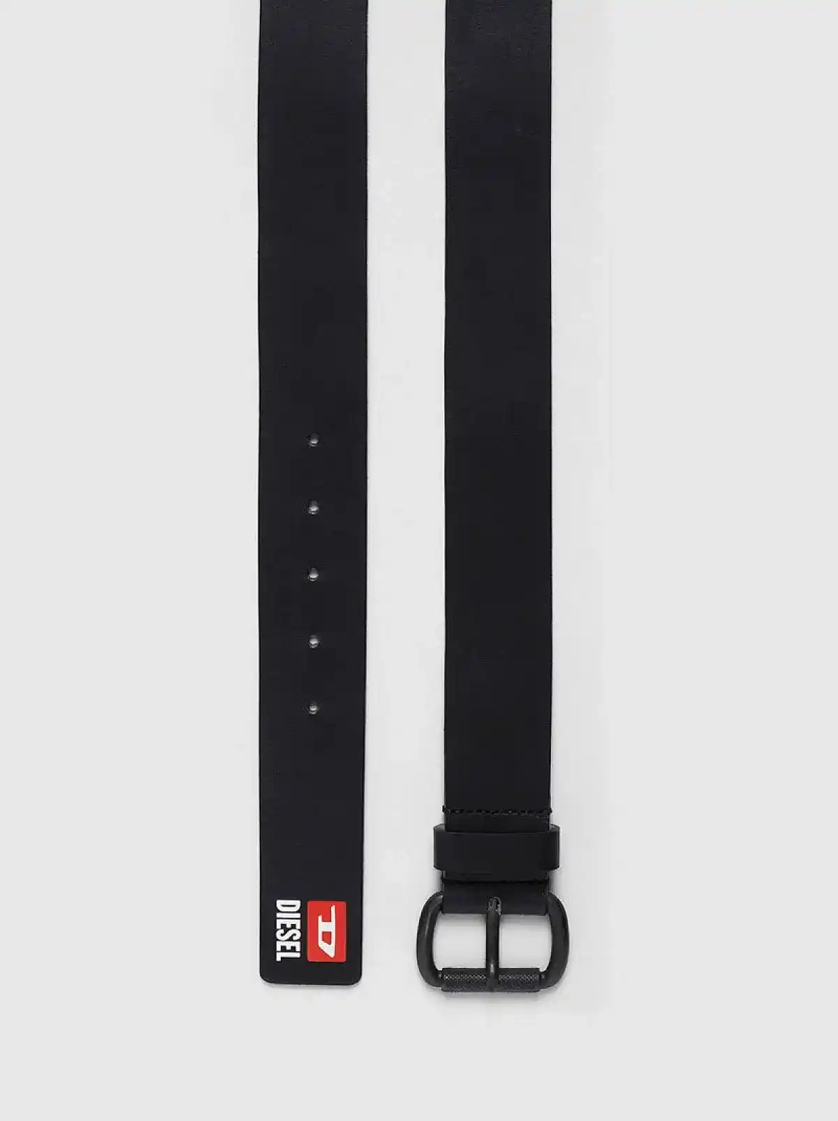 Black Leather belt with Denim Division logo