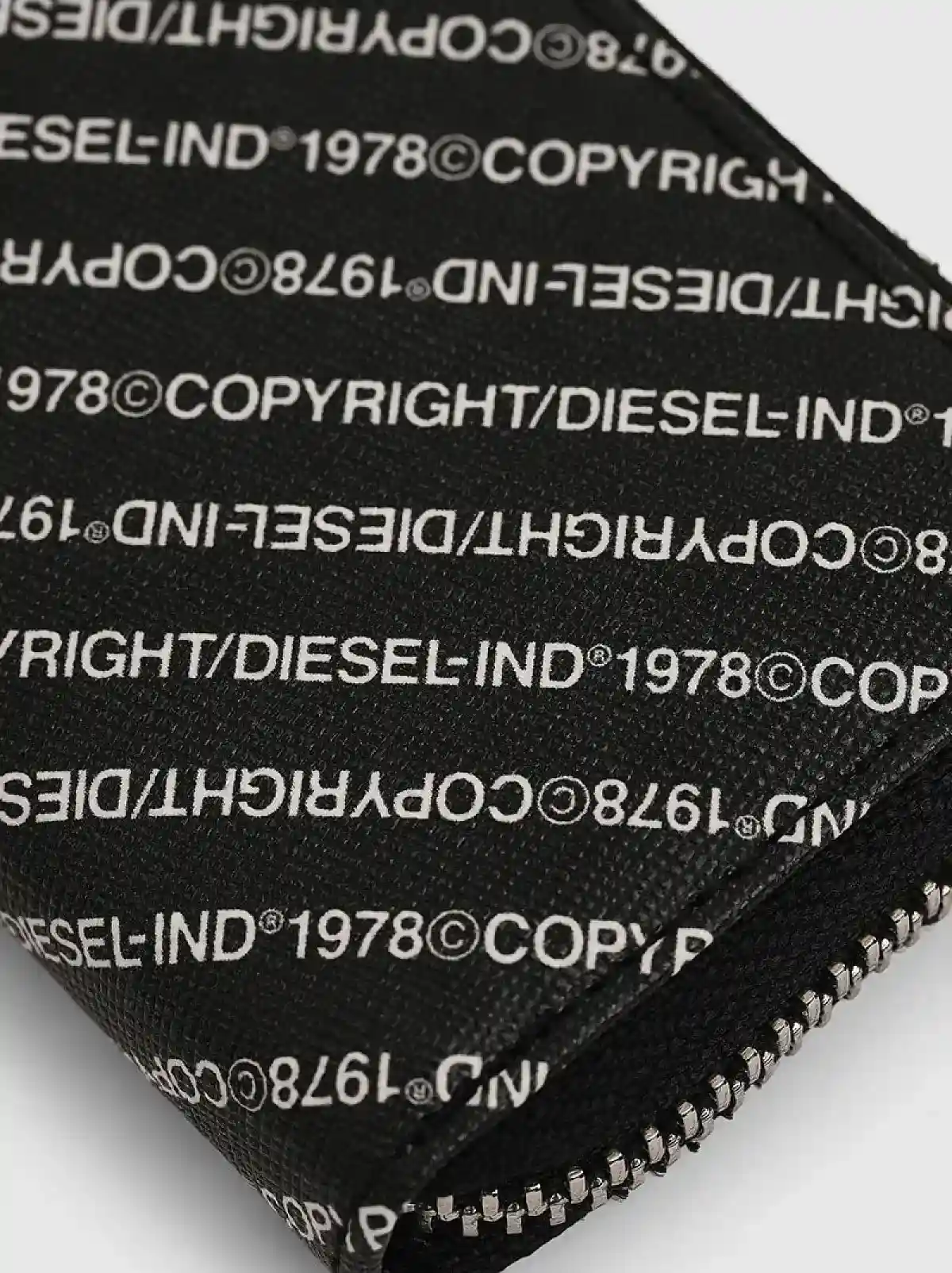 Black Zip-around wallet with Copyright logo