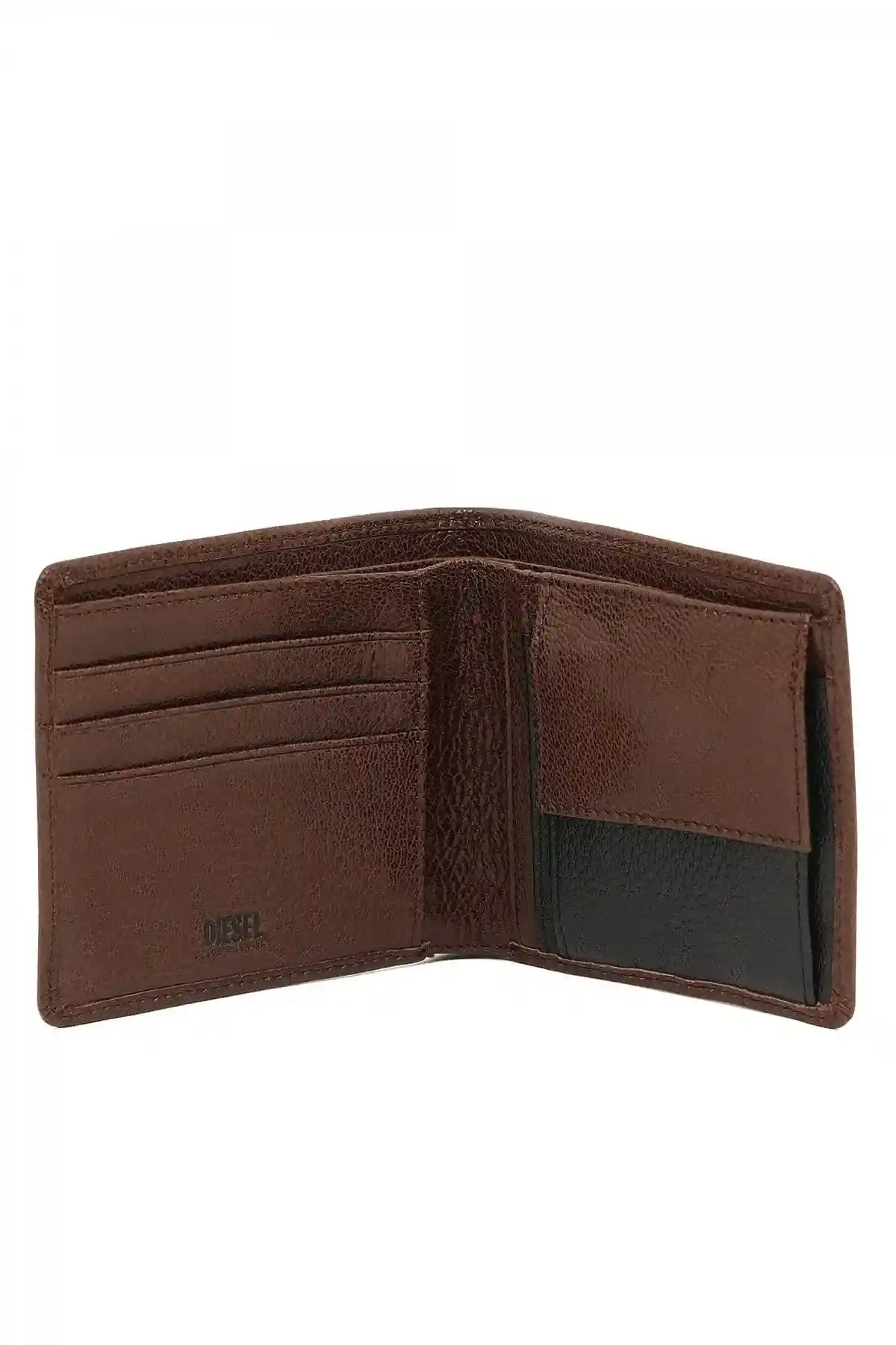 Brown Bi-fold wallet with colour detail
