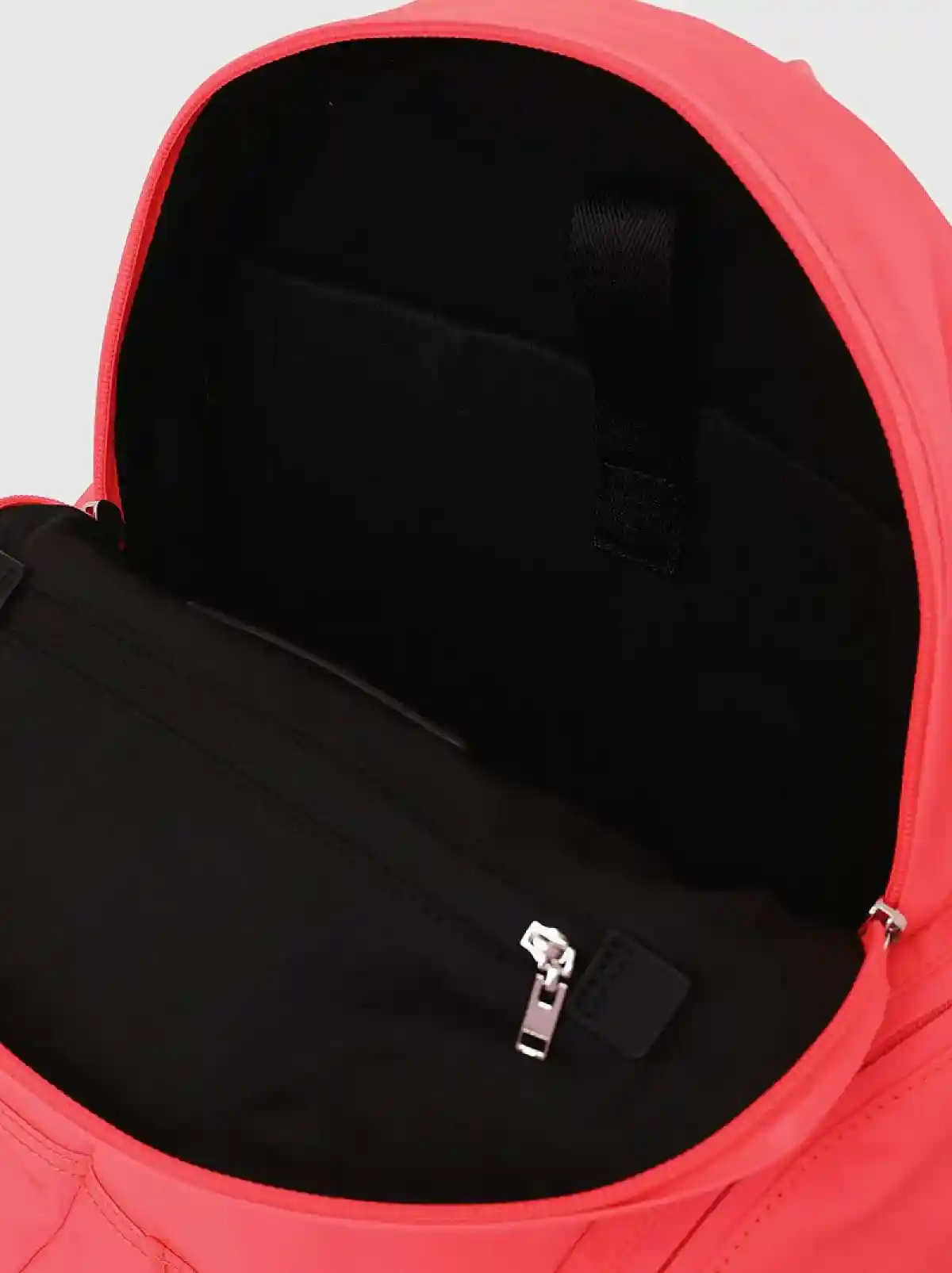 Orange Nylon backpack with crescent pockets