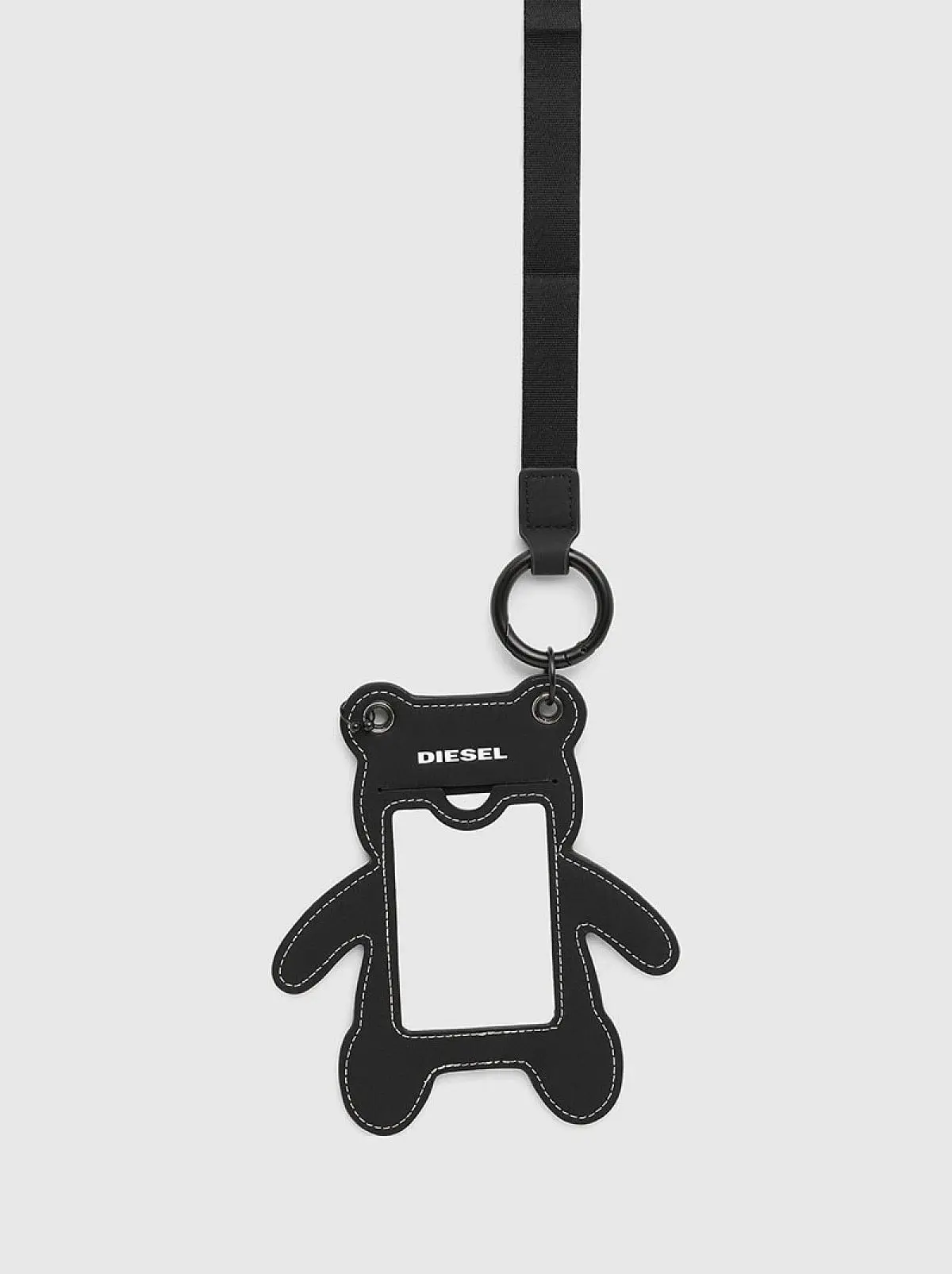Blue Bear card case in denim with lanyard