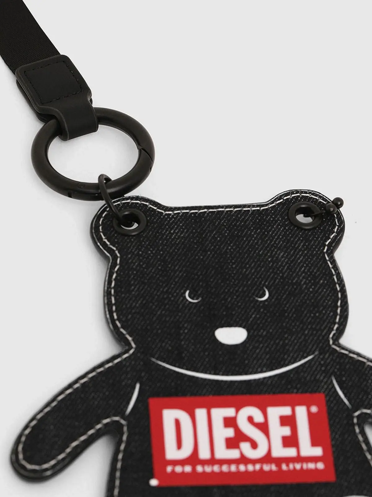 Blue Bear card case in denim with lanyard